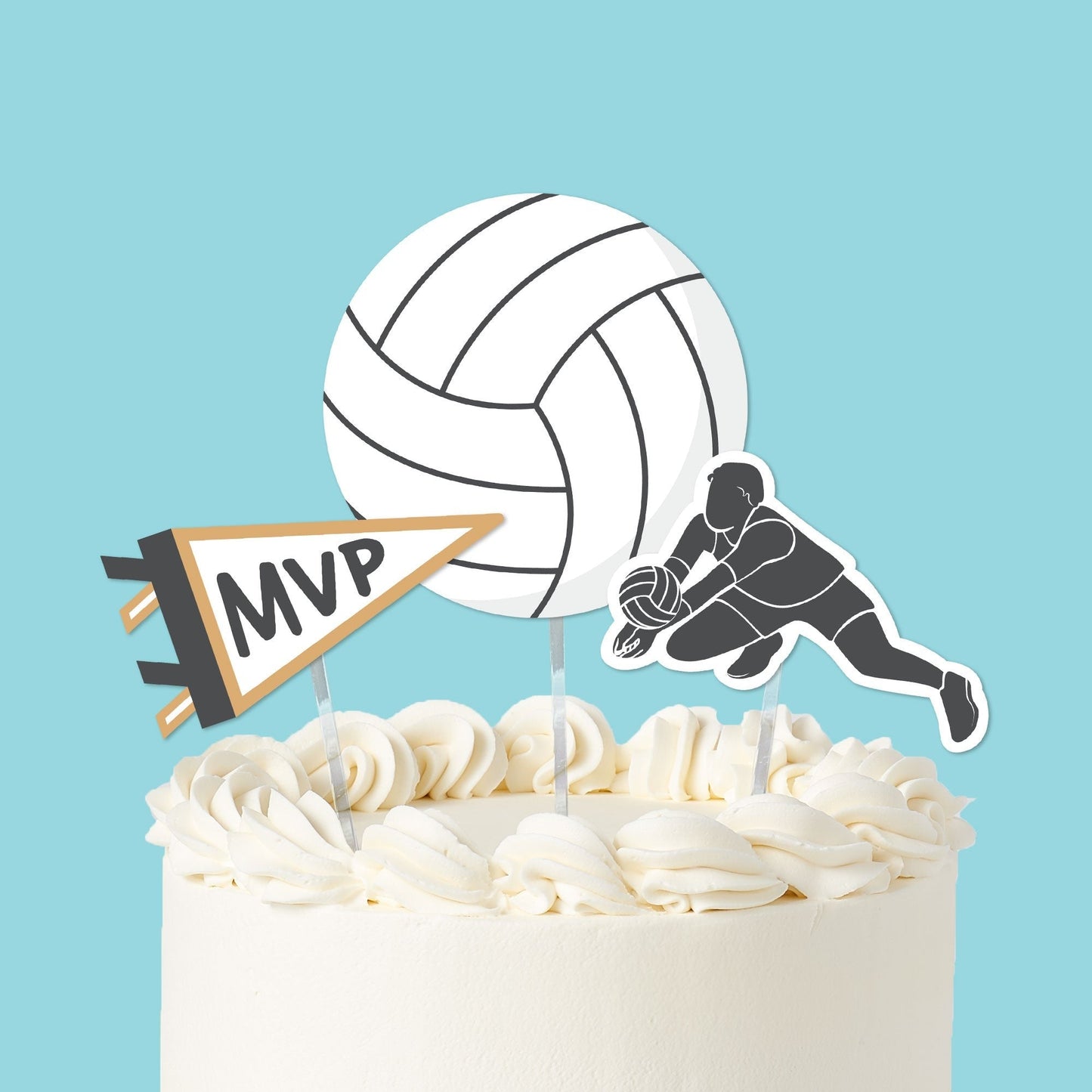 Volleyball Cake Topper - 3 Pc