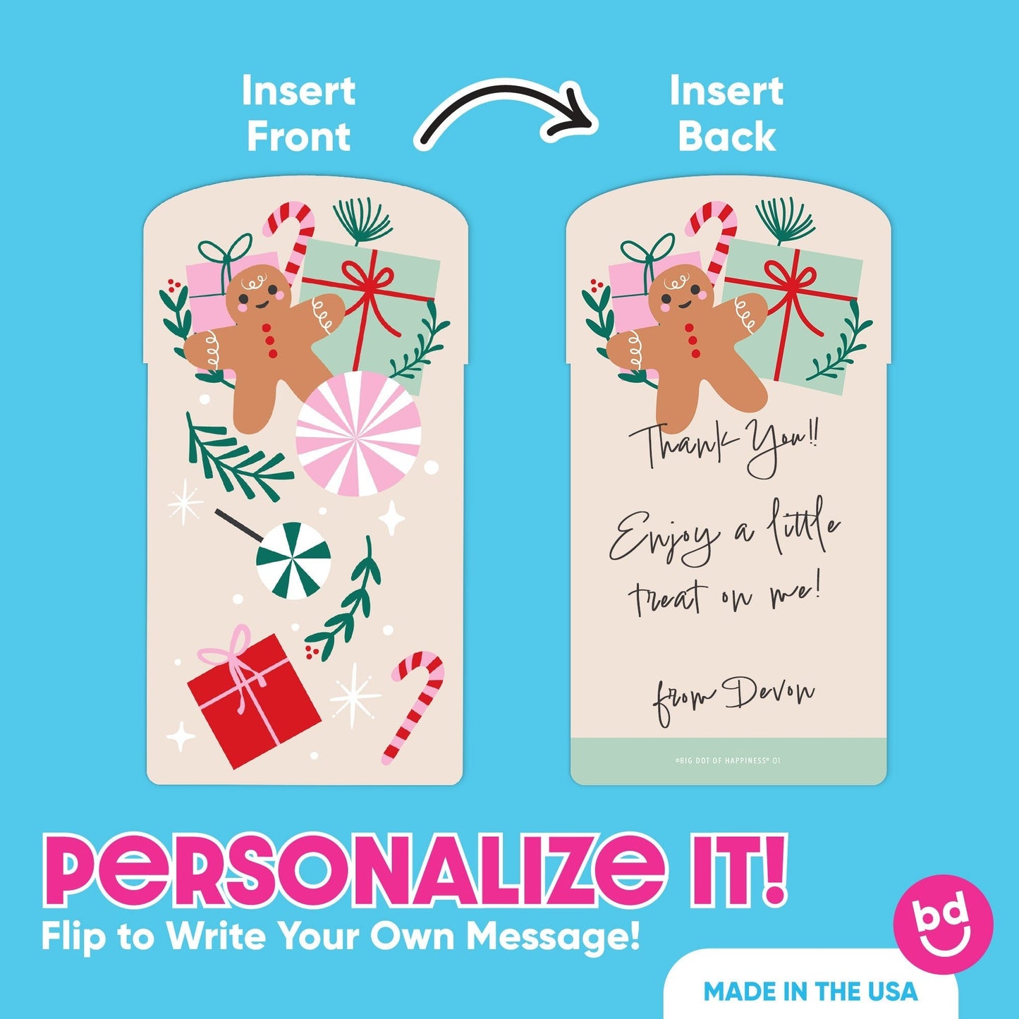 Christmas Stockings Nifty Gifty Card Holders - 8 Ct