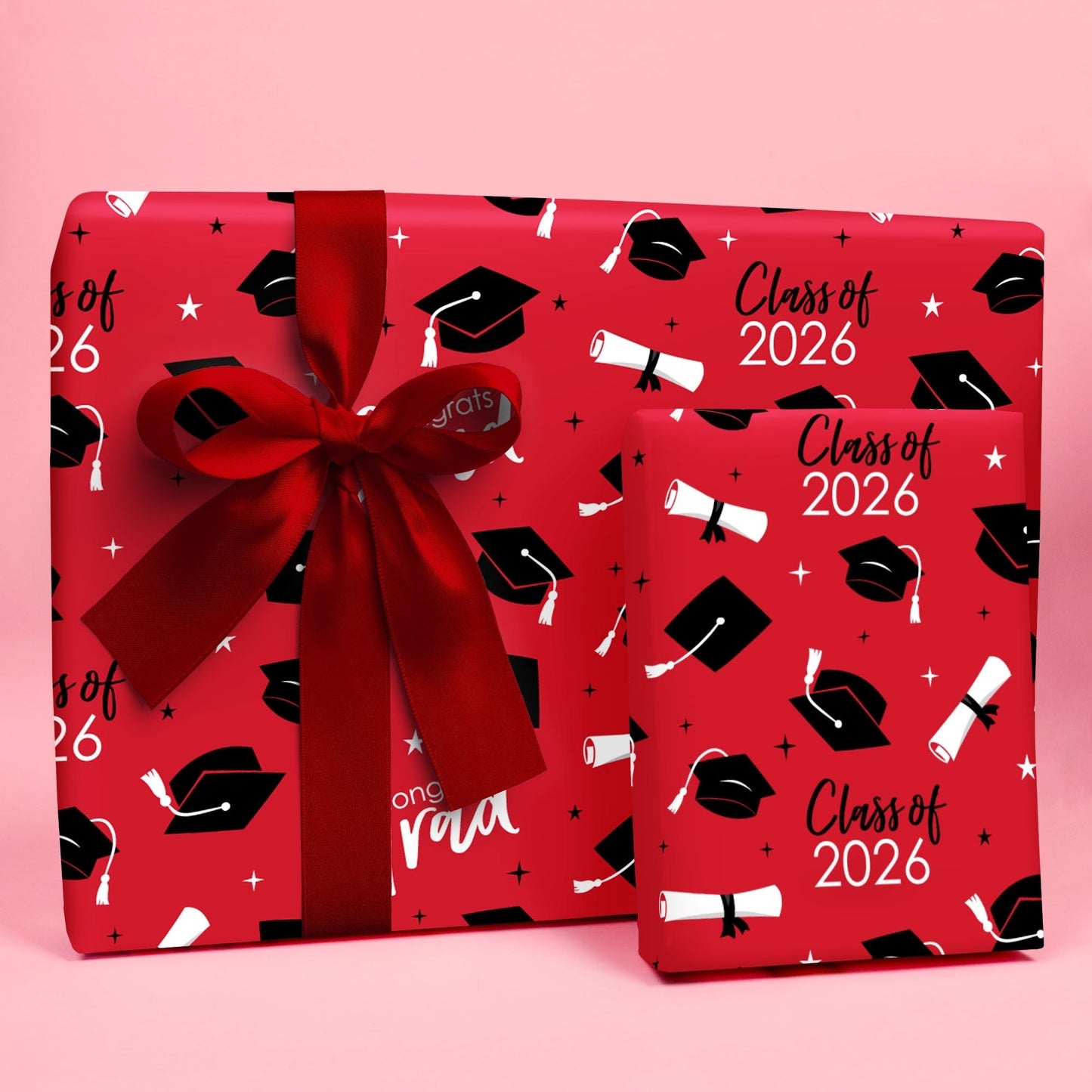 Red Graduation Wrapping Paper, Class of 2026