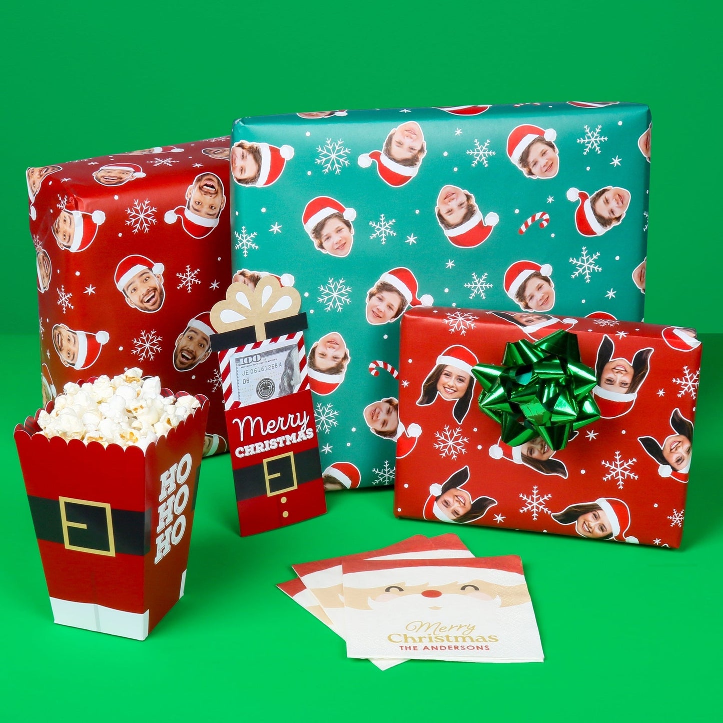 Custom Text Napkins - Jolly Santa