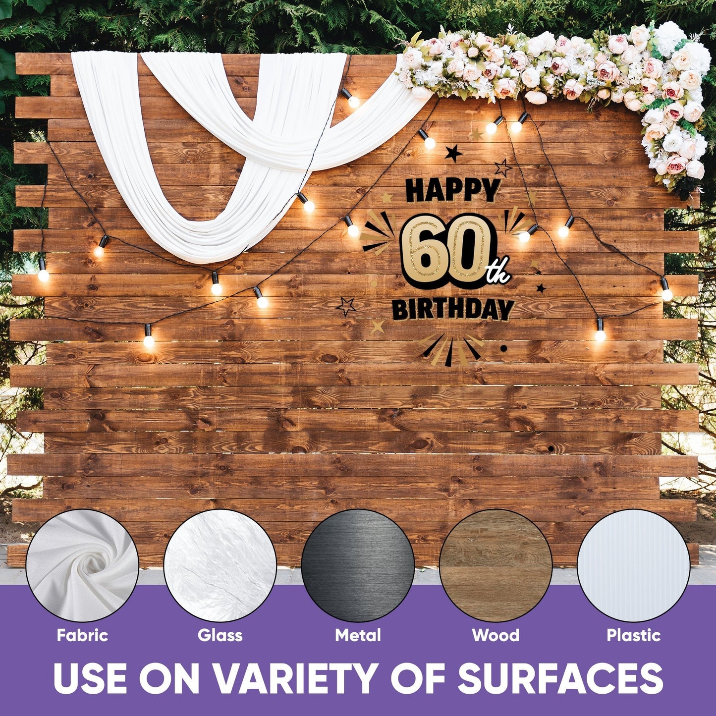 60th Birthday Backdrop Decals