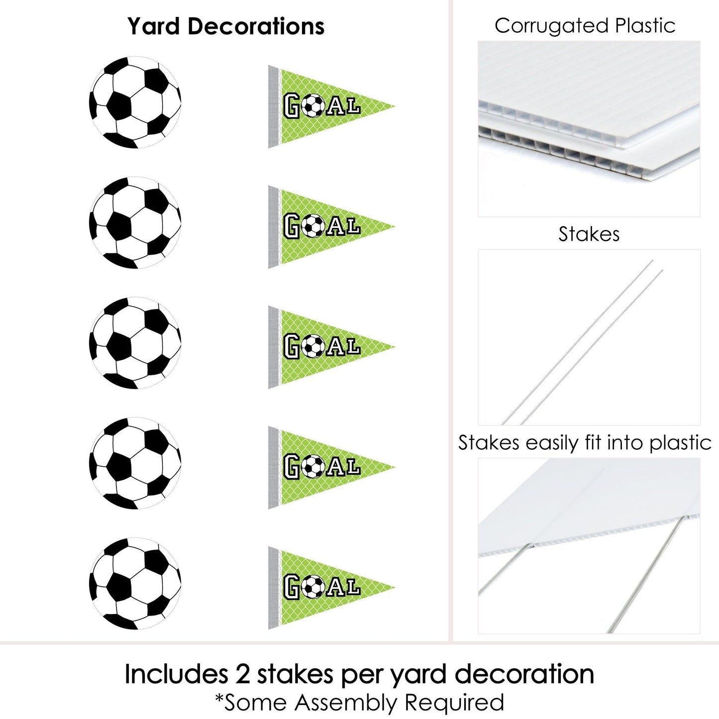 GOAAAL! - Soccer - Lawn Decorations - Outdoor Baby Shower or Birthday Party Yard Decorations - 10 Piece