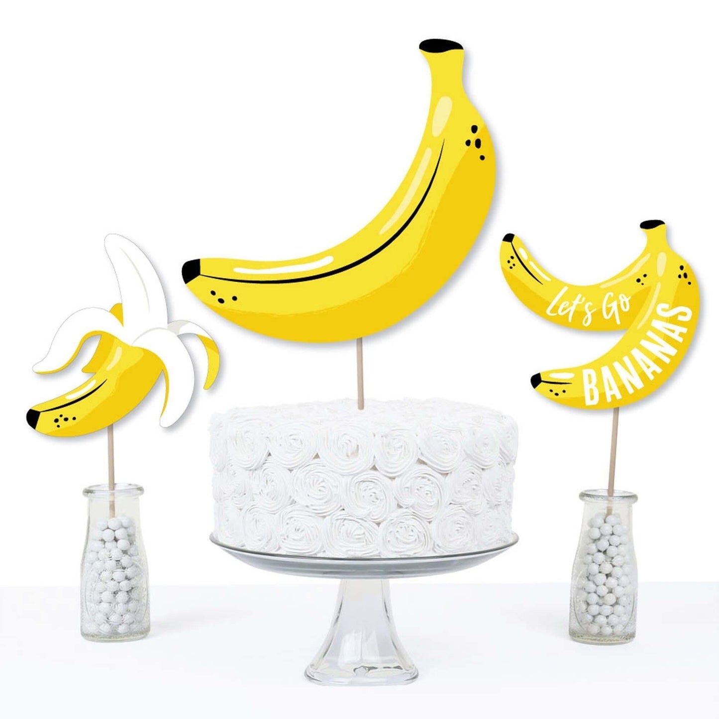 Let's Go Bananas - Tropical Party Centerpiece Sticks - Table Toppers - Set of 15