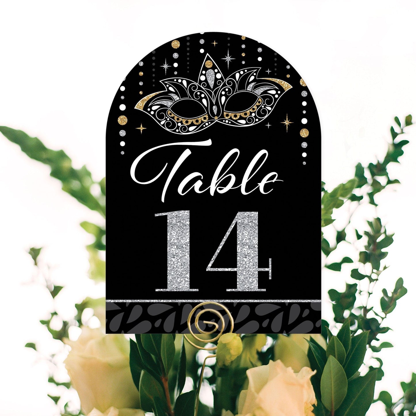 Masquerade - Venetian Mask Party Double-Sided 5 x 7 inches Cards - Table Numbers - 1-20
