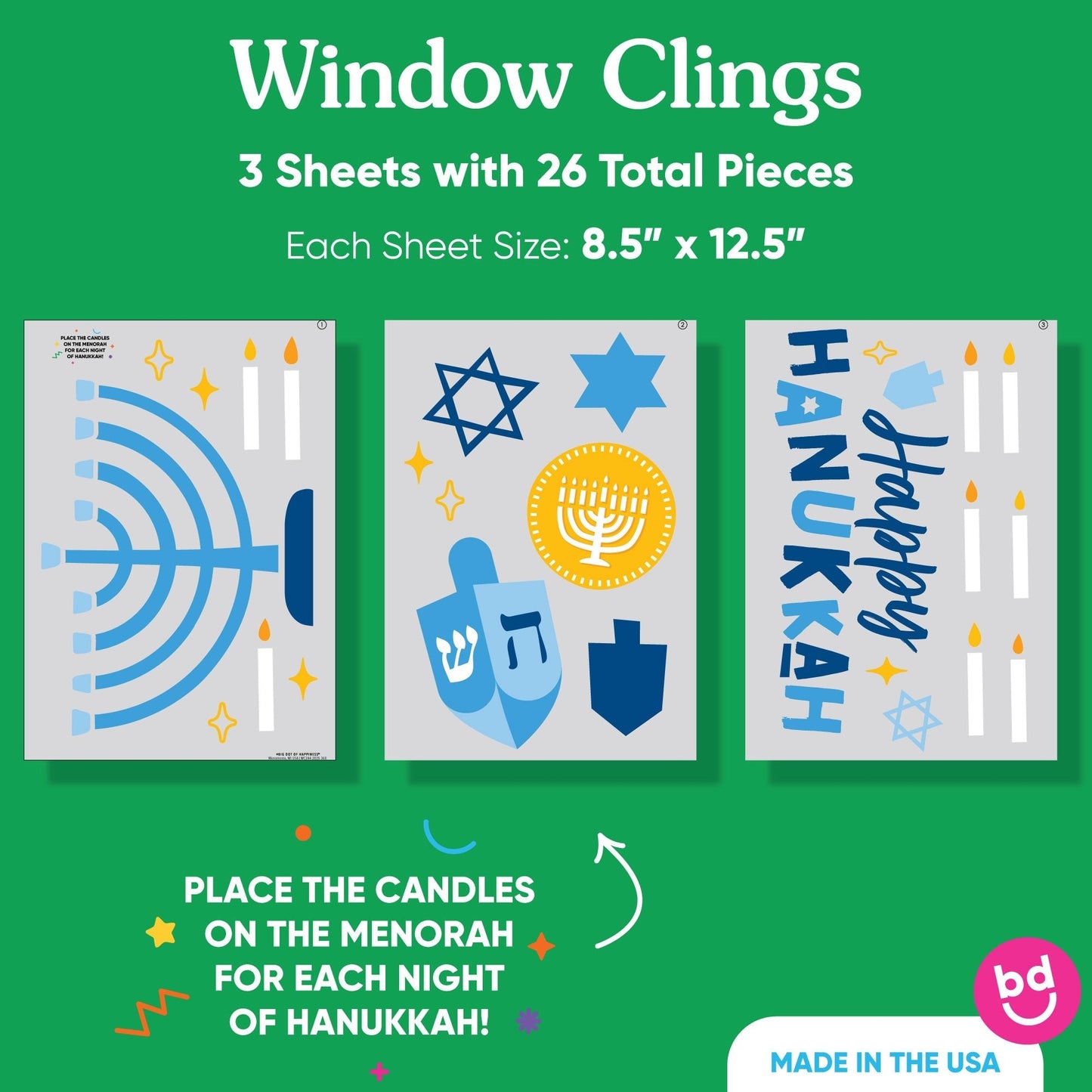 Hanukkah Window Clings