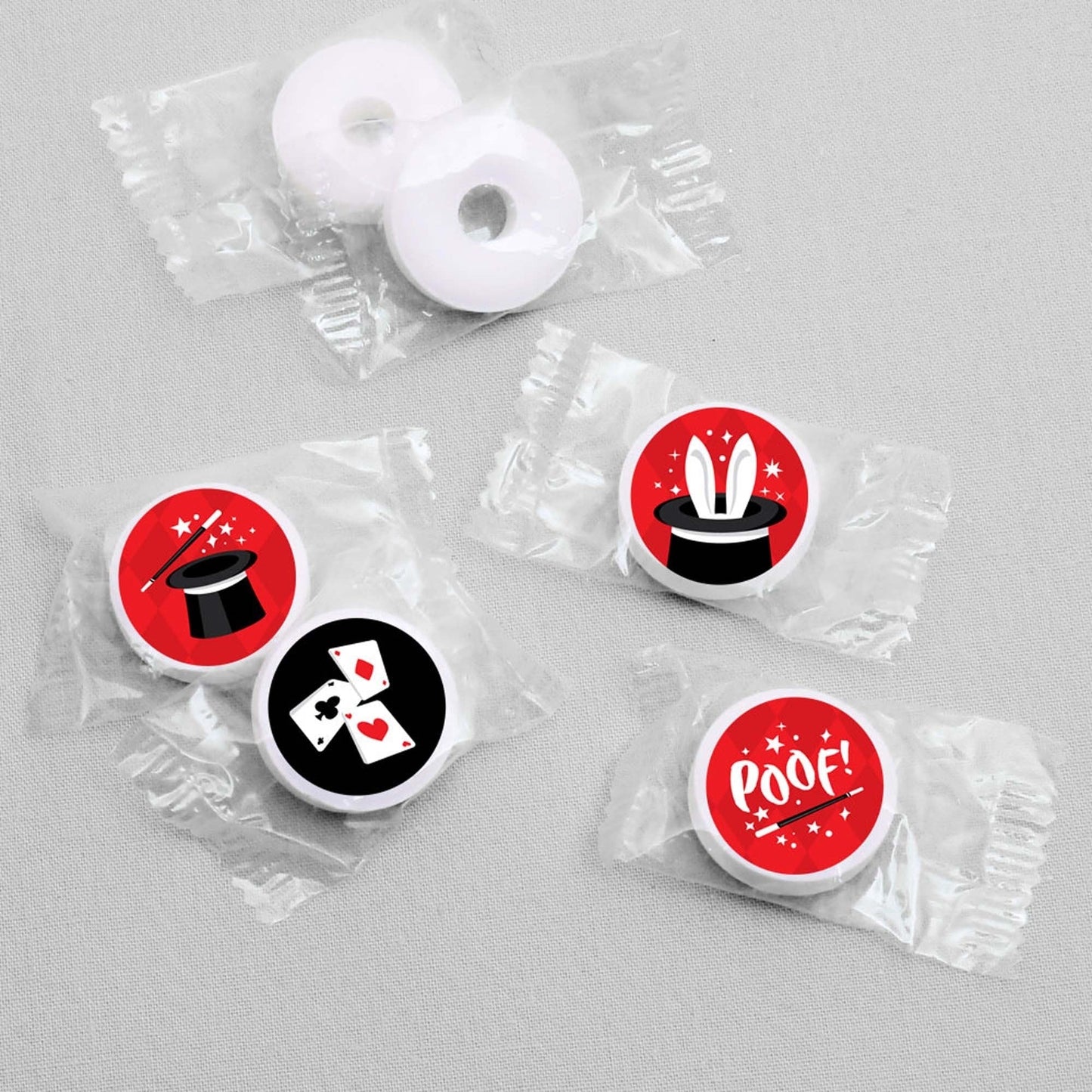 Ta-Da, Magic Show - Magical Birthday Party Round Candy Sticker Favors - Labels Fit Hershey's Kisses (1 sheet of 108)
