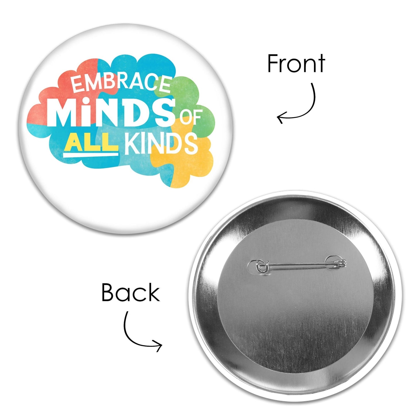 Autism Acceptance Pinback Buttons - 8 Ct