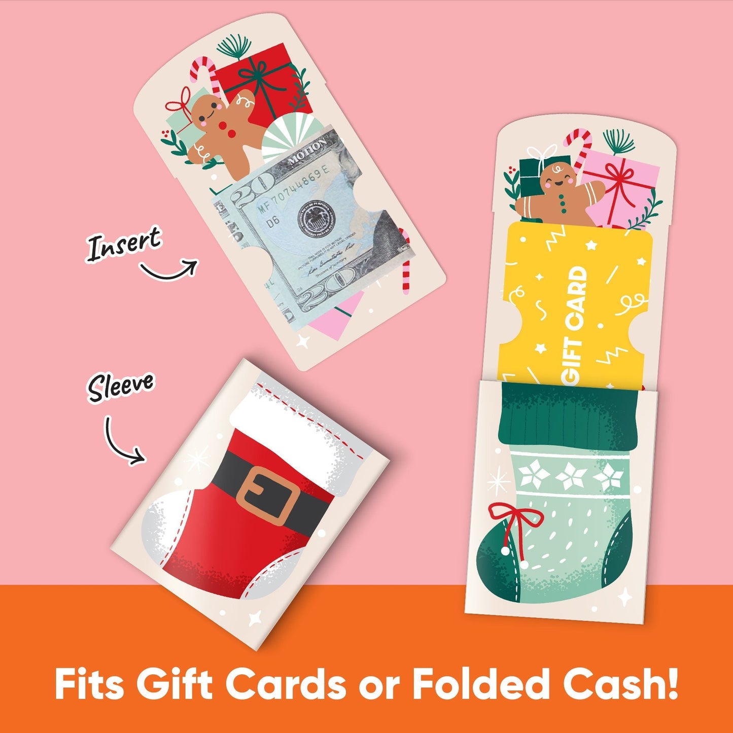 Christmas Stockings Nifty Gifty Card Holders - 8 Ct