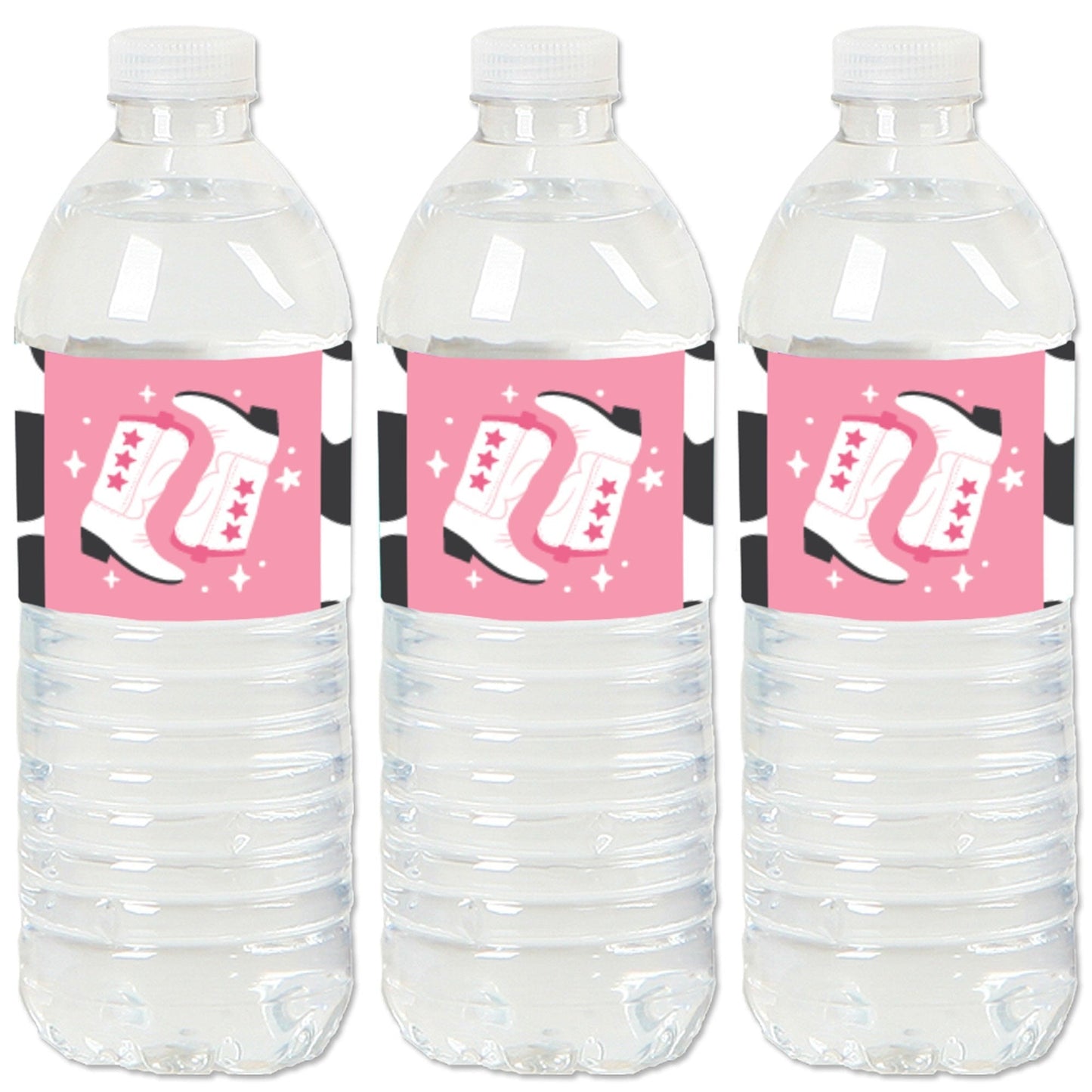 Rodeo Cowgirl - Pink Western Party Water Bottle Sticker Labels - Set of 20