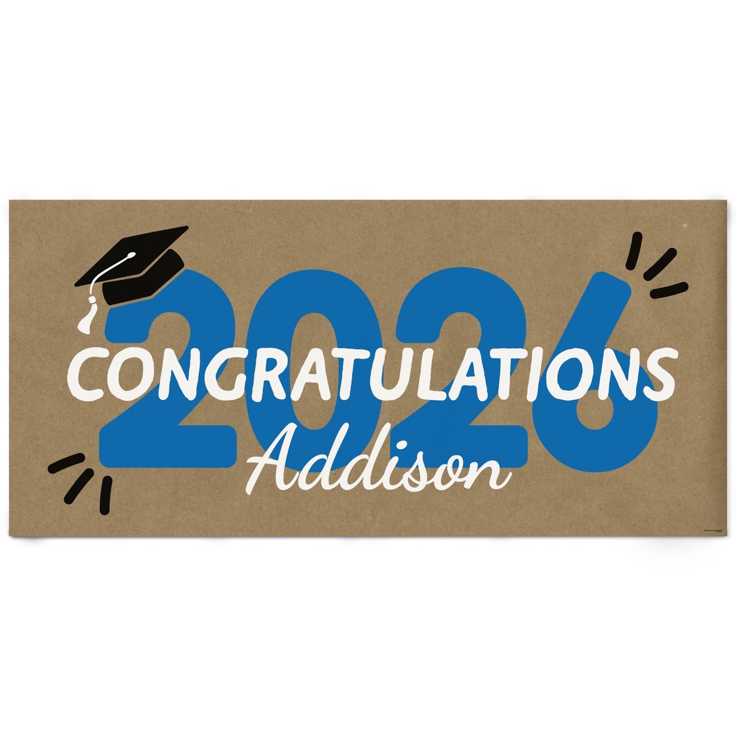 Custom Text Blue 2026 Grad Kraft Banner