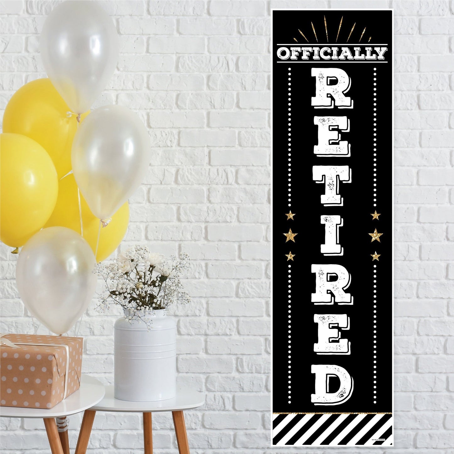 Happy Retirement - Retirement Party Front Door Decoration - Vertical Banner