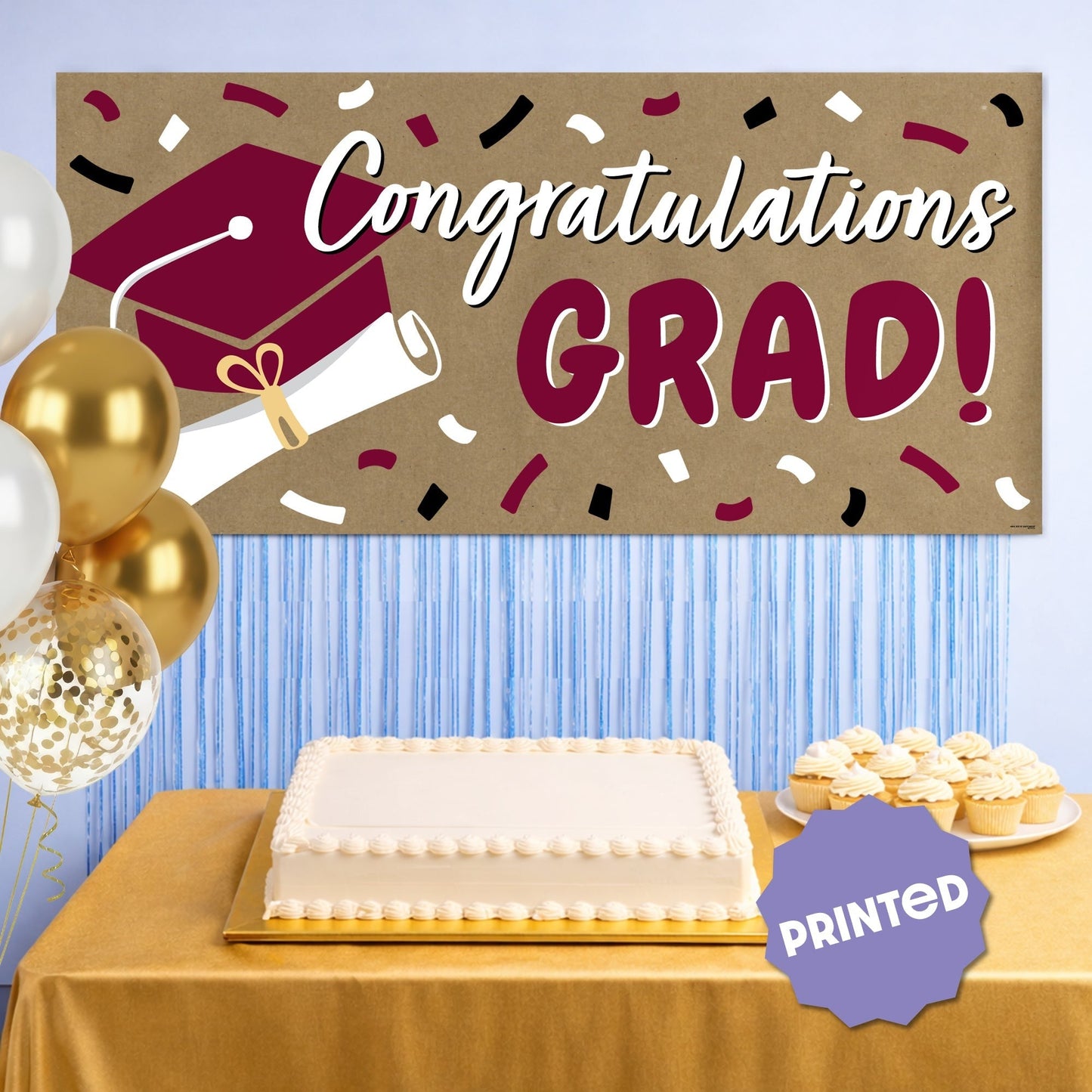 Maroon Grad Kraft Banner