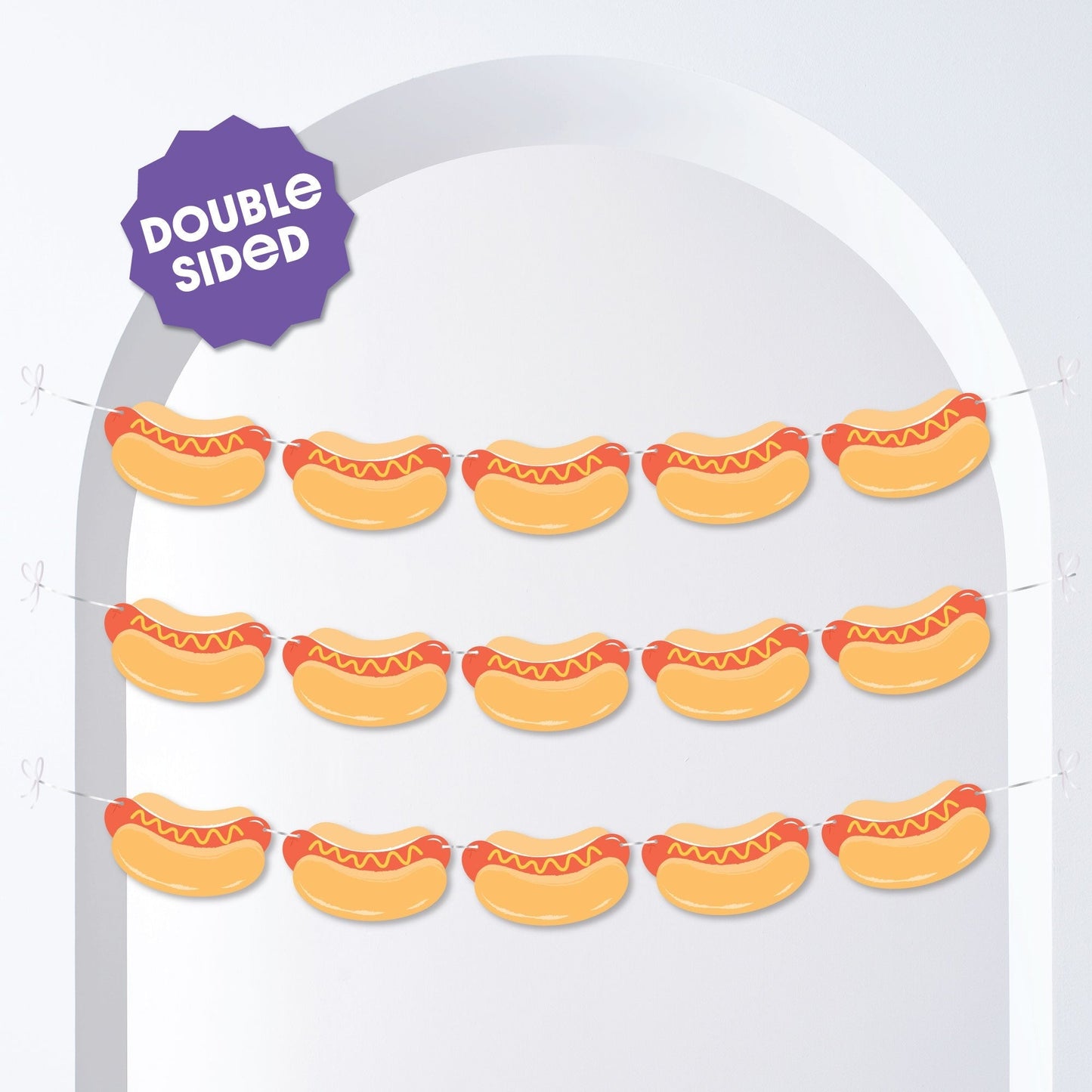 Hot Dog Garland Banner - 15 Pc