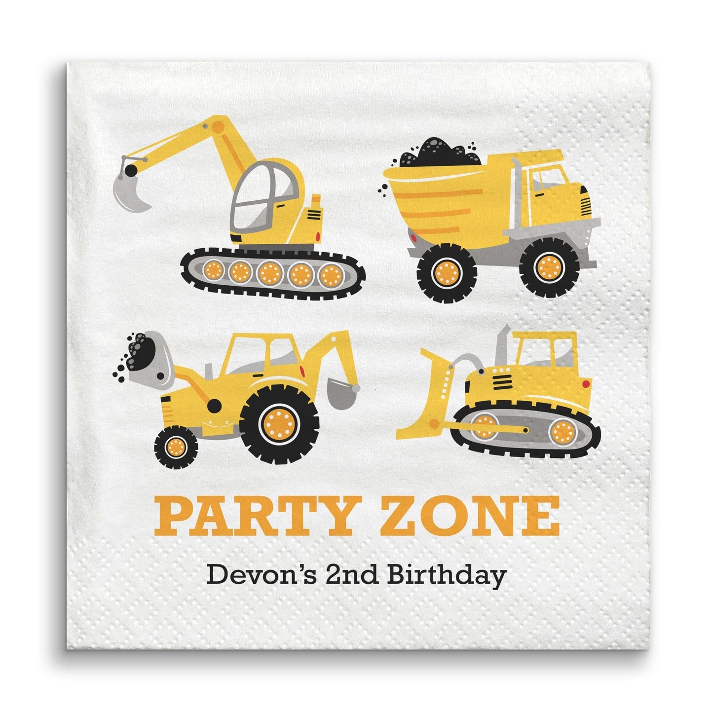 Custom Text Napkins - Construction