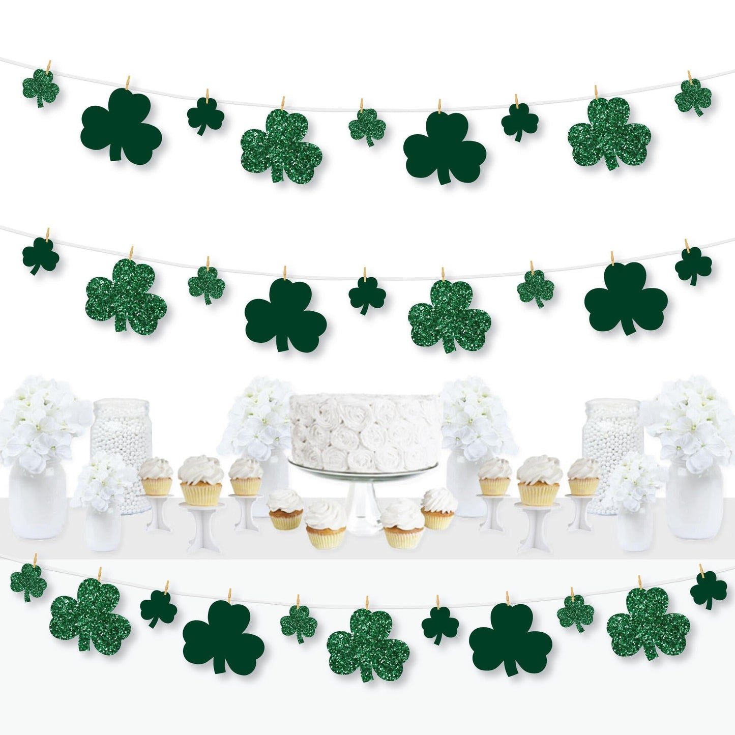 St. Patrick's Day - Saint Patty's Day Party DIY Decorations - Clothespin Garland Banner - 44 Pieces