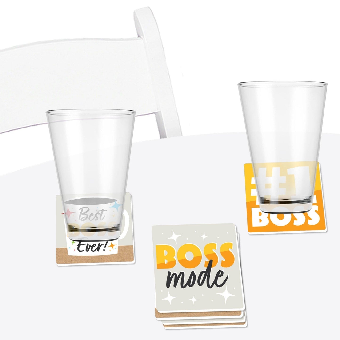 Happy Boss's Day - Funny Best Boss Ever Decorations - Drink Coasters - Set of 6