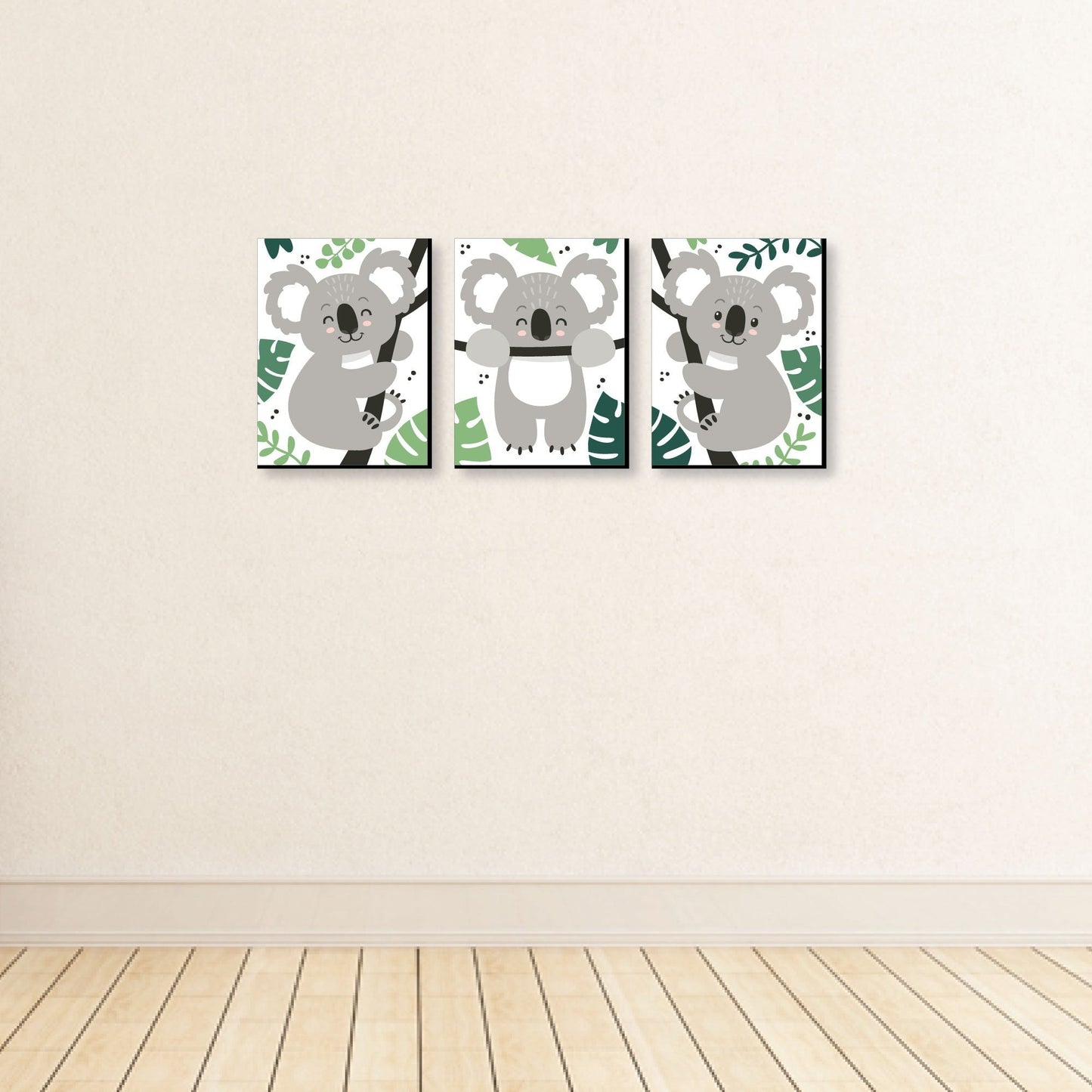 Koala Cutie - Bear Nursery Wall Art and Kids Room Decor - 7.5 x 10 inches - Set of 3 Prints