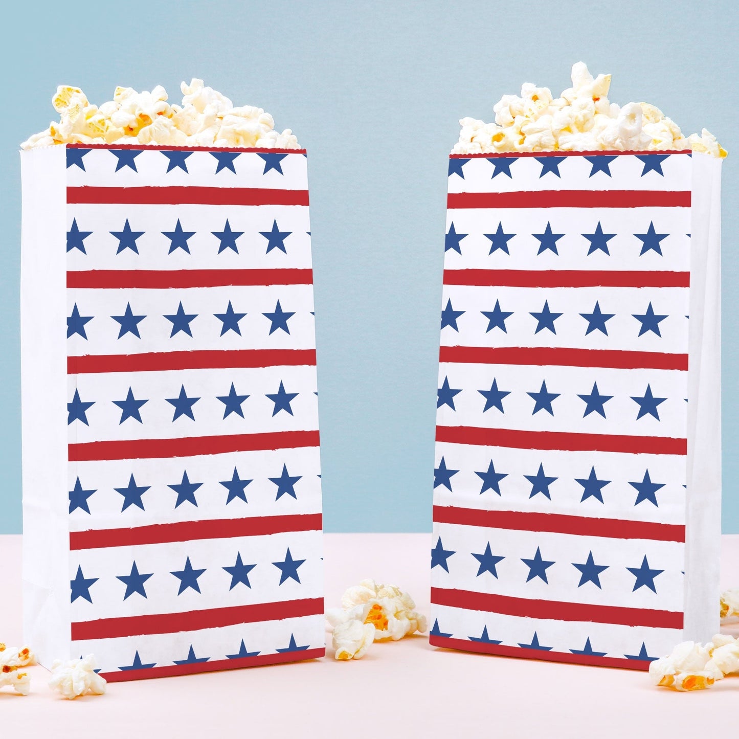 Popcorn Bags - Stars & Stripes - 25 Ct
