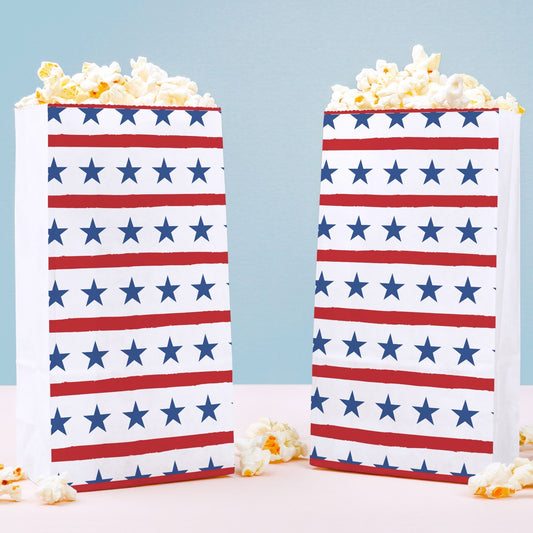 Popcorn Bags - Stars & Stripes - 25 Ct