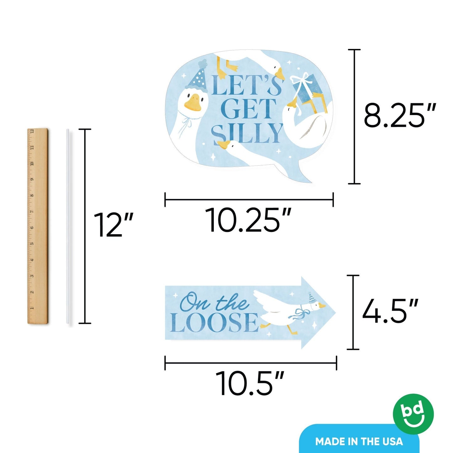 One Silly Goose Blue Funny Photo Props - 10 Ct