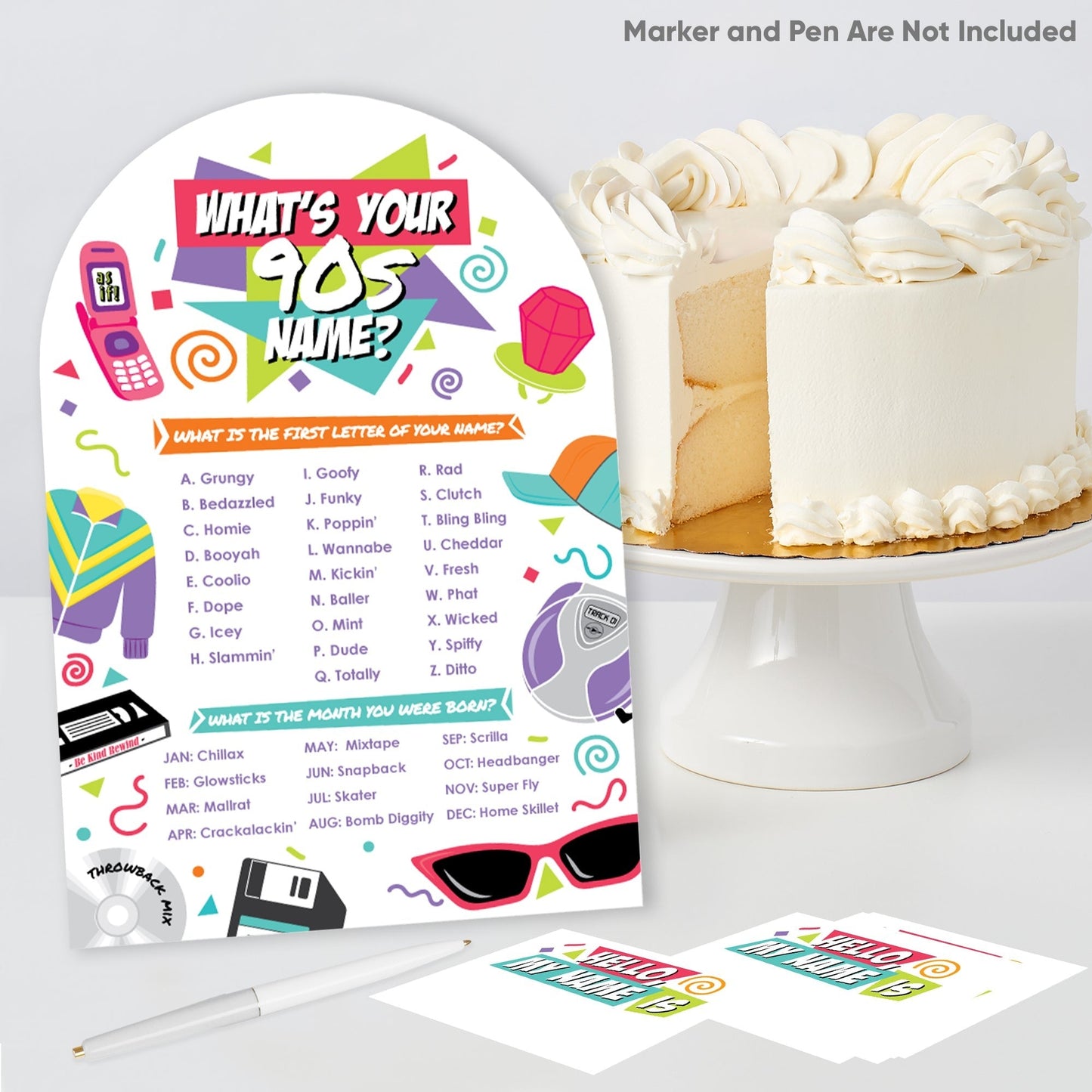 90's Throwback What's Your Name Party Game