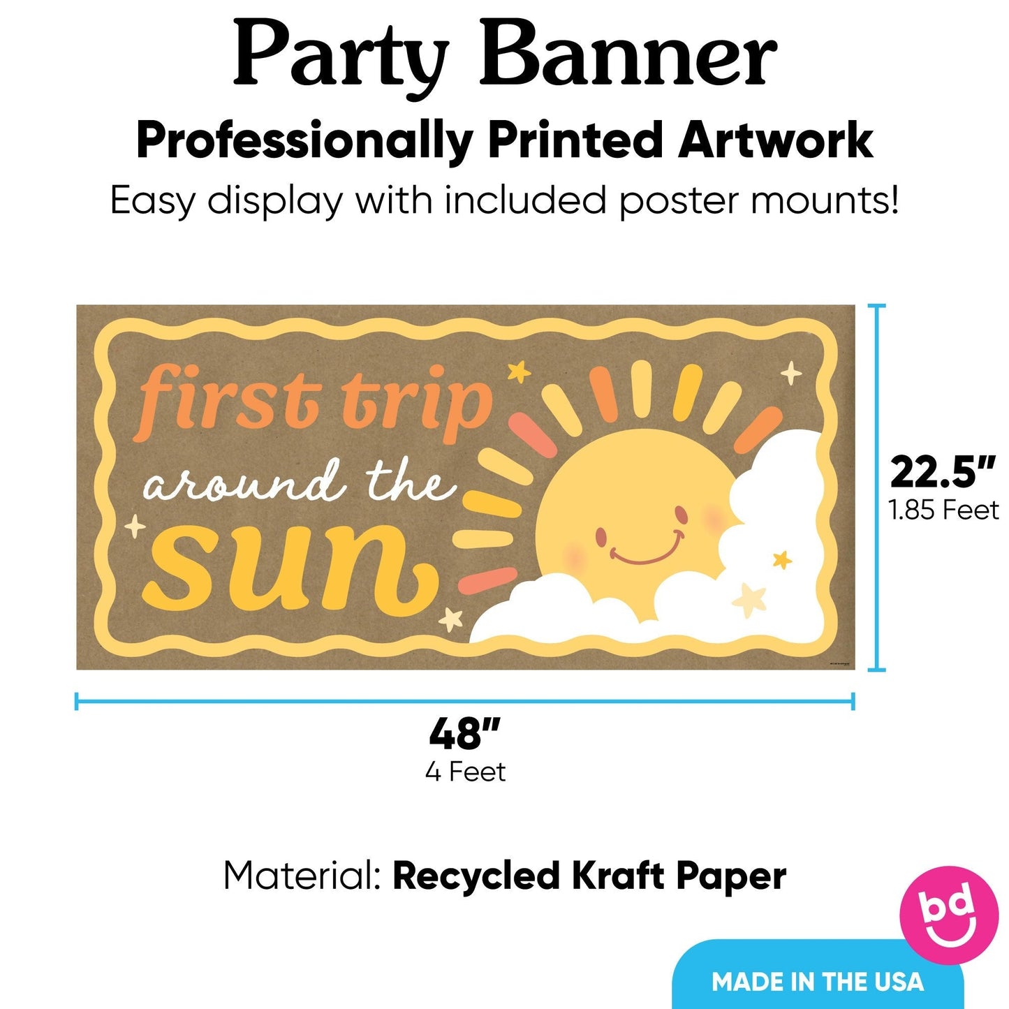 First Trip Around the Sun Kraft Banner