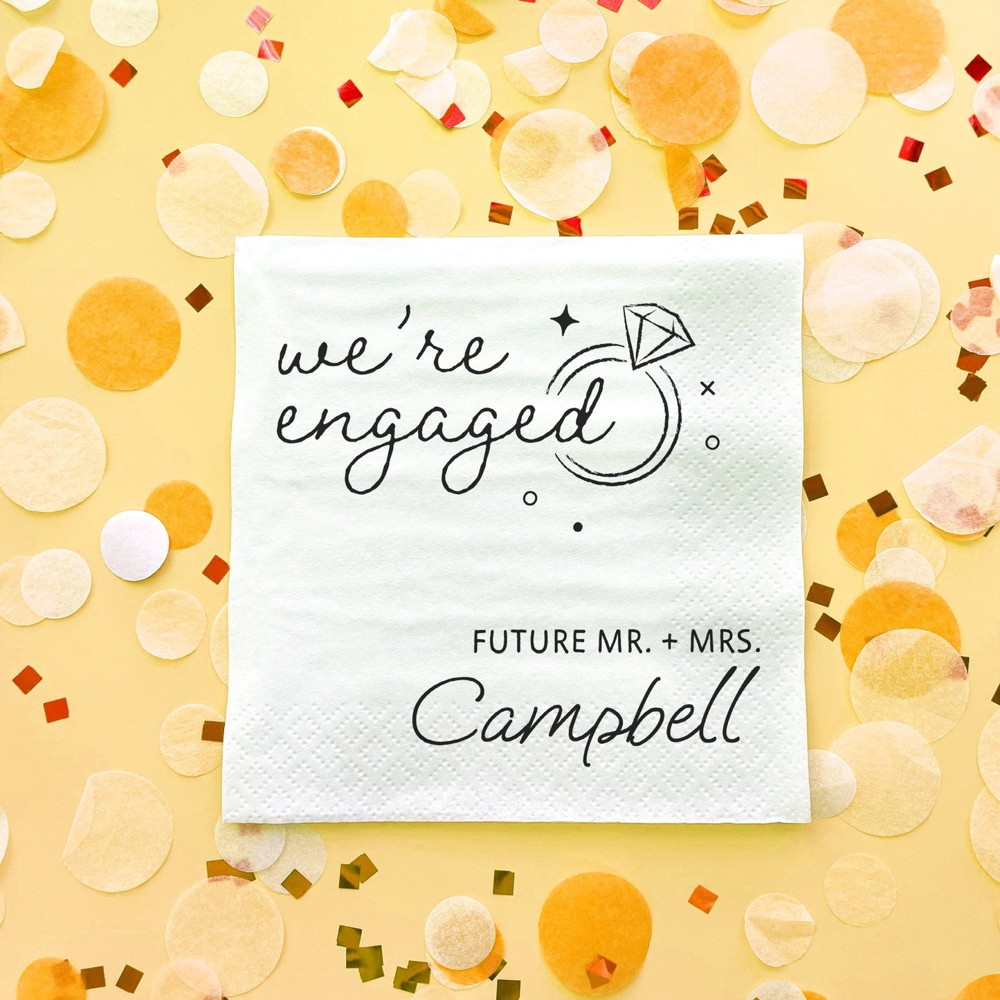Custom Text - We're Engaged Napkins
