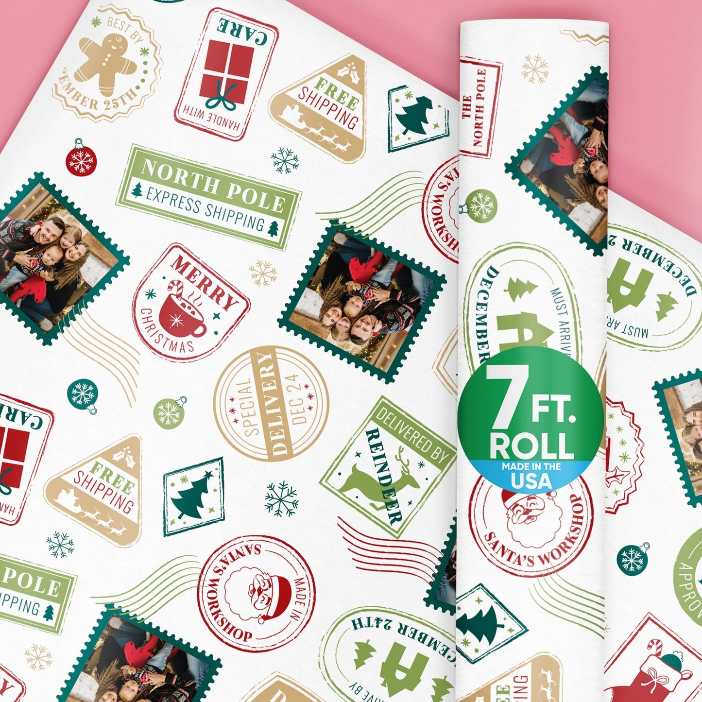 Custom Photo Wrapping Paper - North Pole Special Delivery