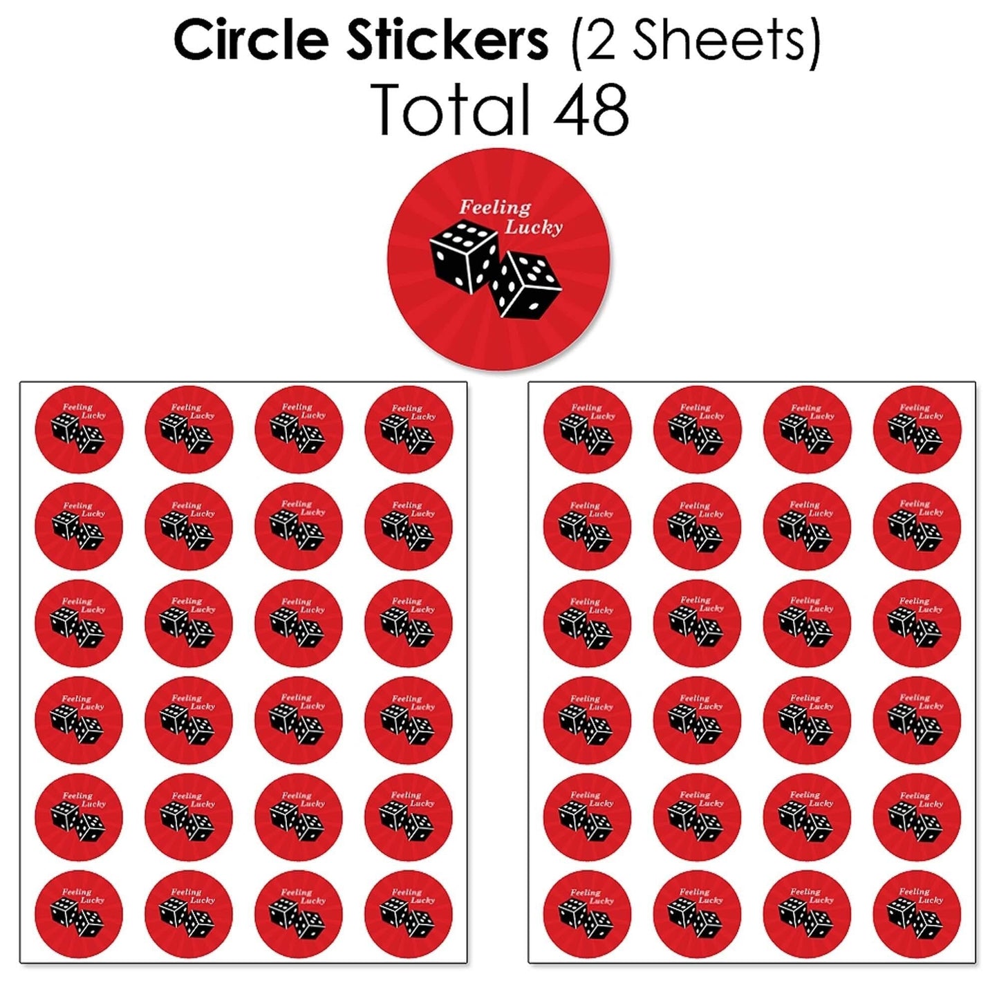 Las Vegas - Mini Candy Bar Wrappers, Round Candy Stickers and Circle Stickers - Casino Party Candy Favor Sticker Kit - 304 Pieces