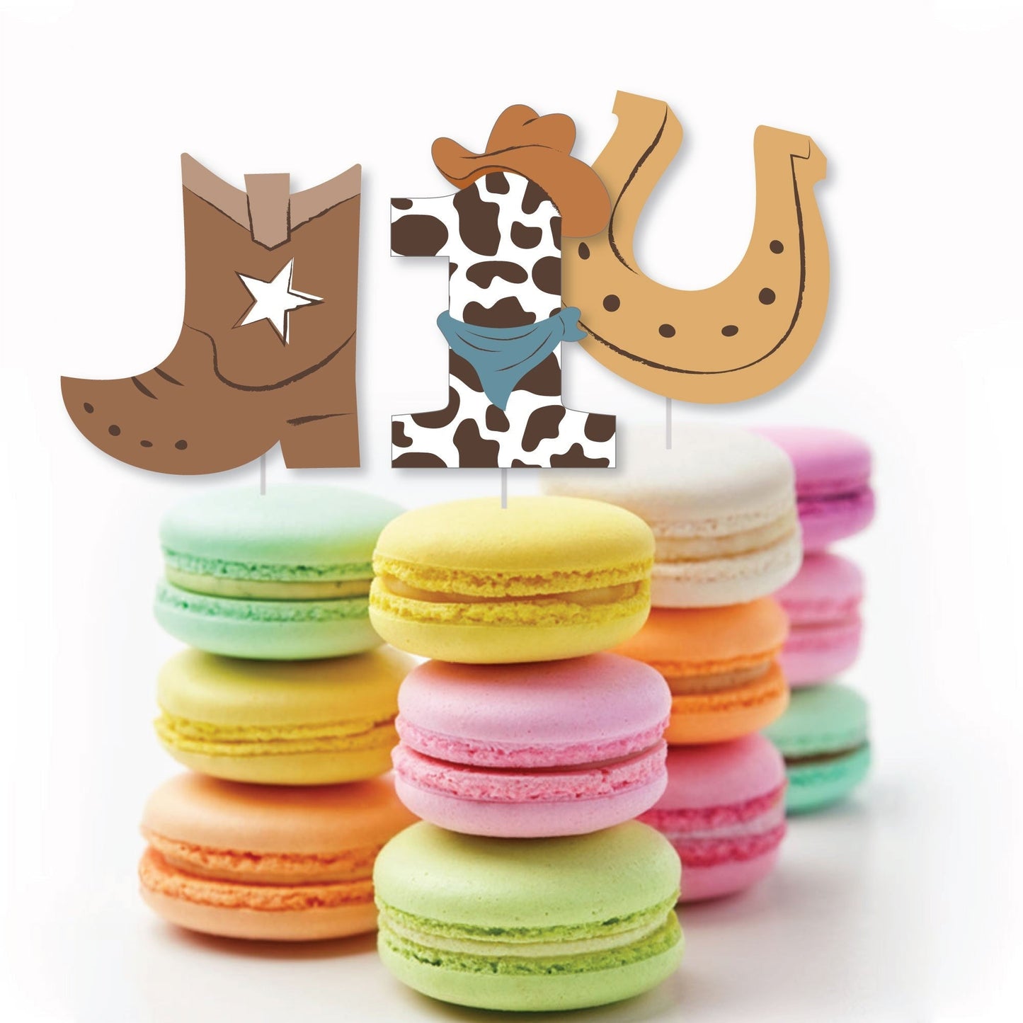 My First Rodeo - DIY Shaped Little Cowboy 1st Birthday Party Cut-Outs - 24 Count