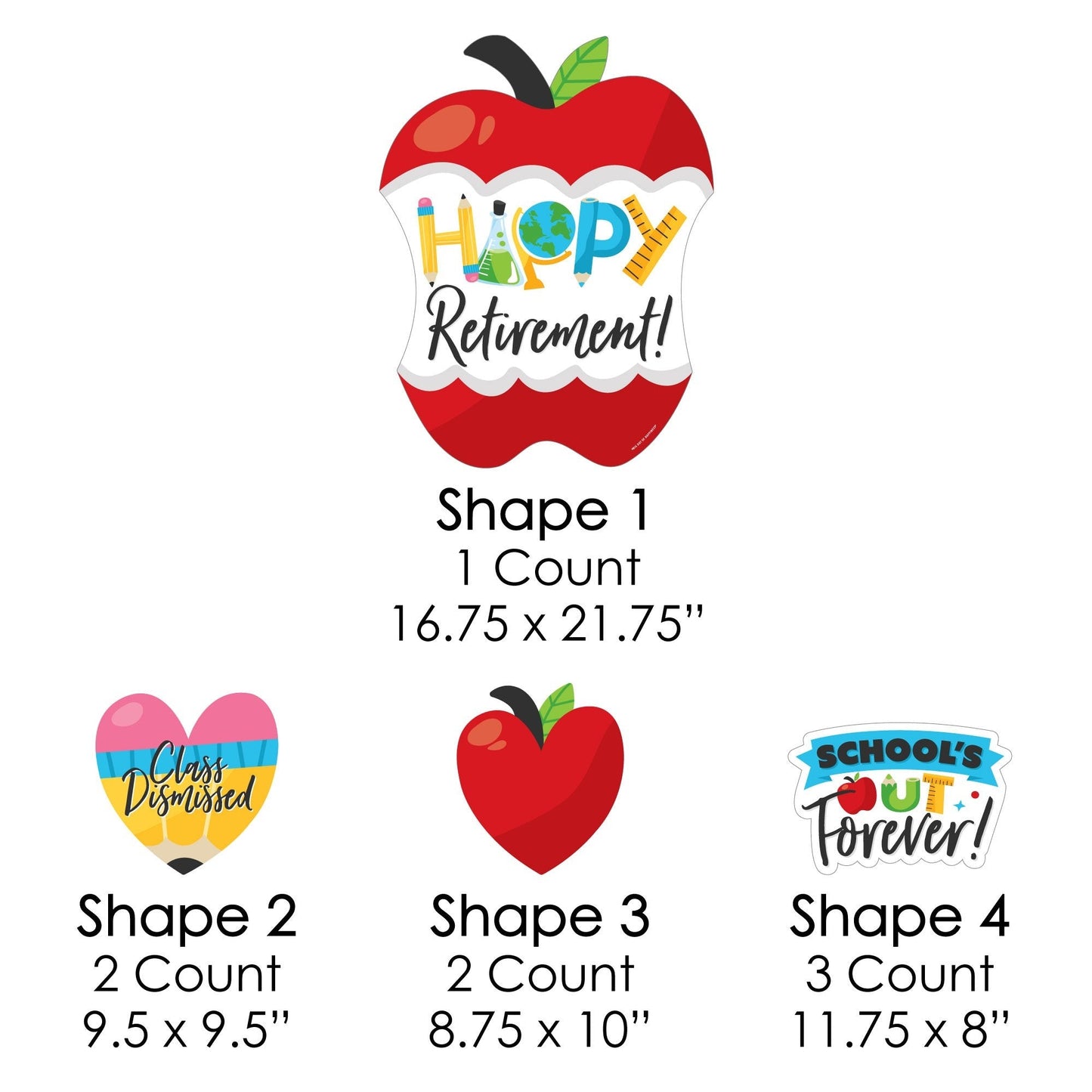 Teacher Retirement - Yard Sign and Outdoor Lawn Decorations - Happy Retirement Party Yard Signs - Set of 8