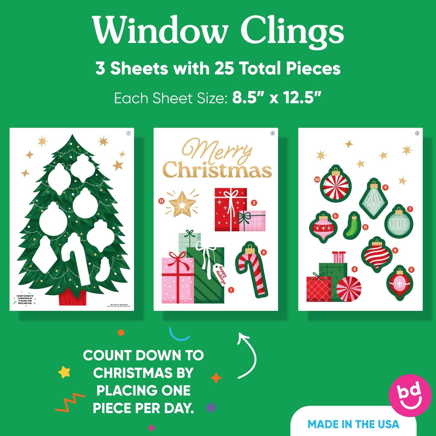 O-Christmas Tree Window Clings