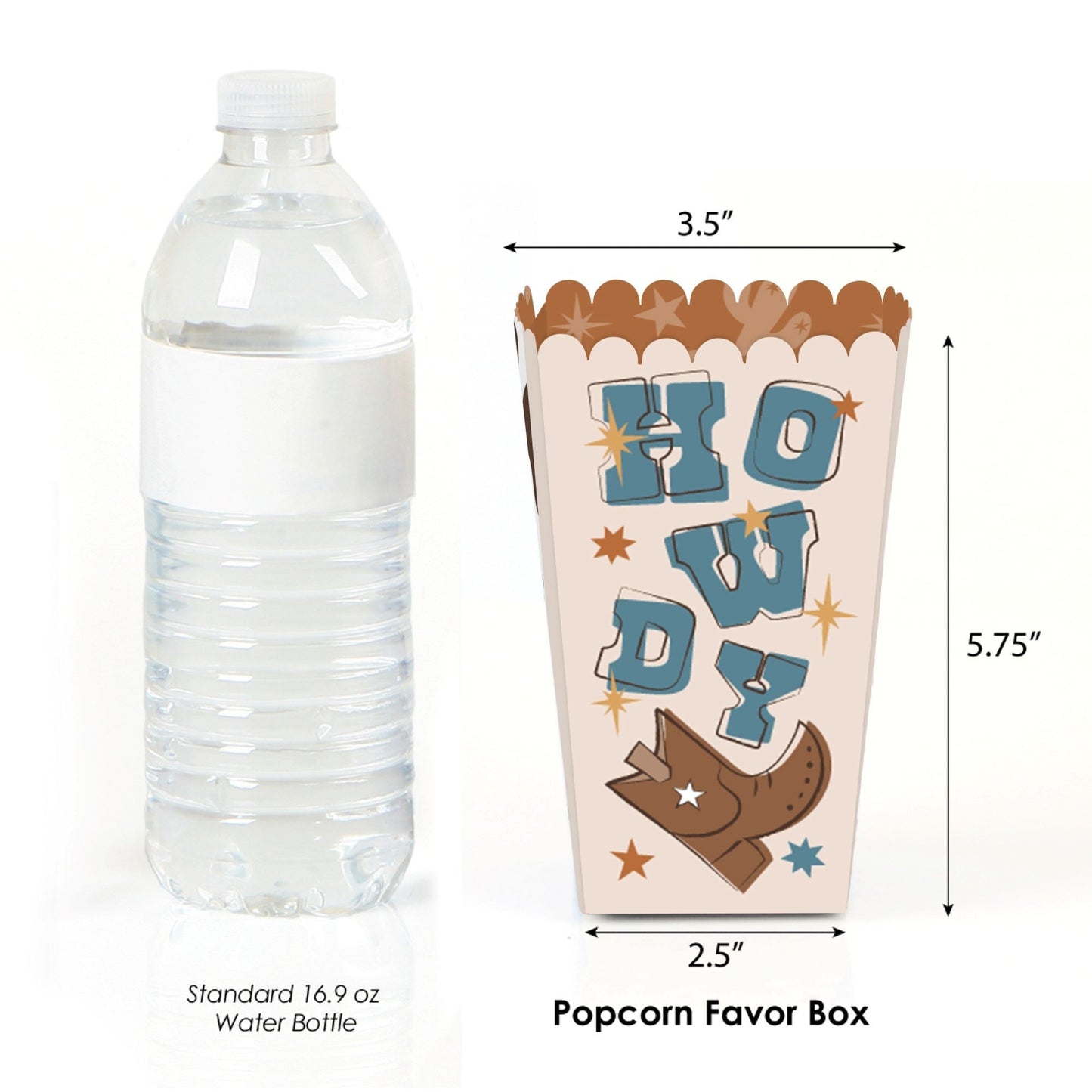 My First Rodeo - Little Cowboy 1st Birthday Party Favor Popcorn Treat Boxes - Set of 12