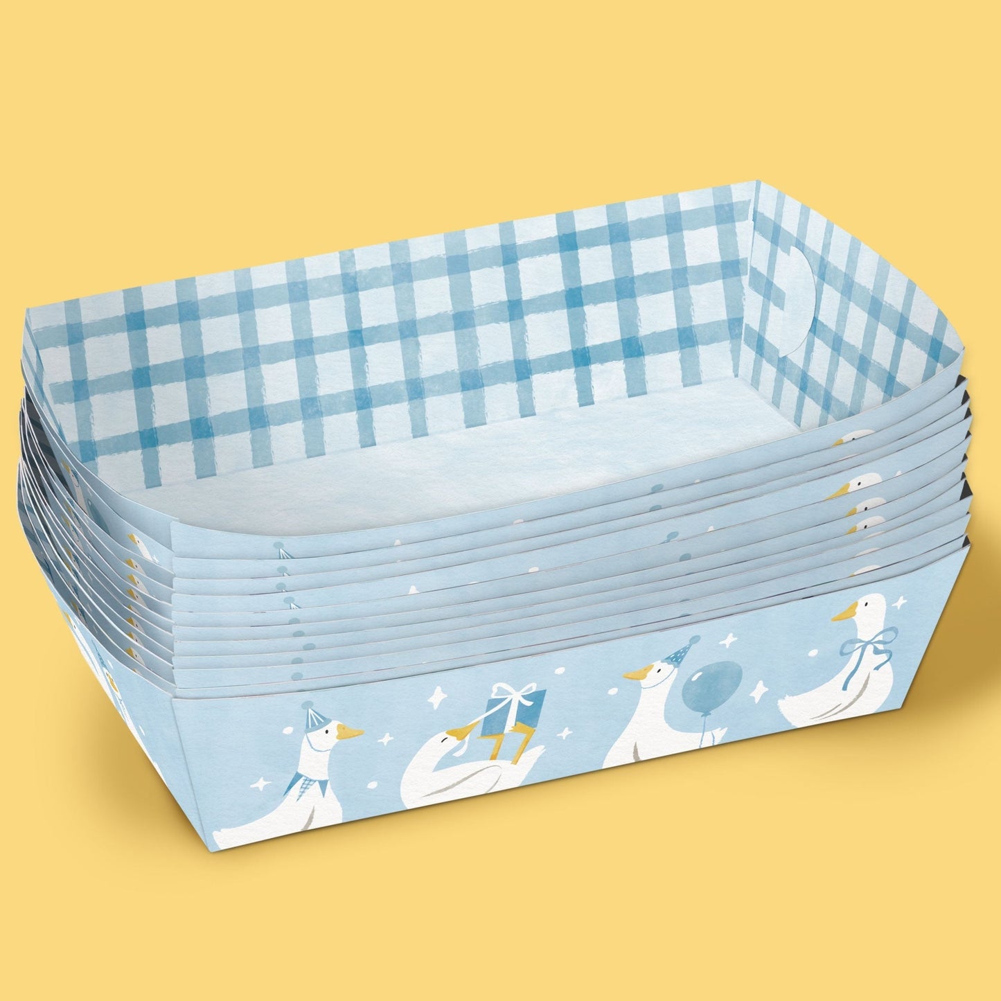 One Silly Goose Blue Party Paper Food Trays