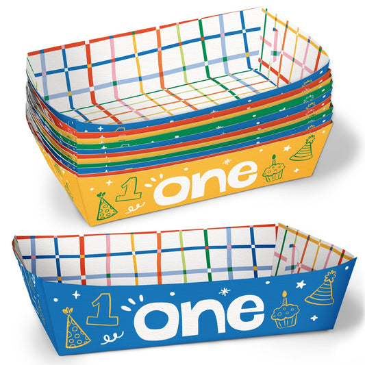 One is Fun Paper Food Trays - 12 Ct