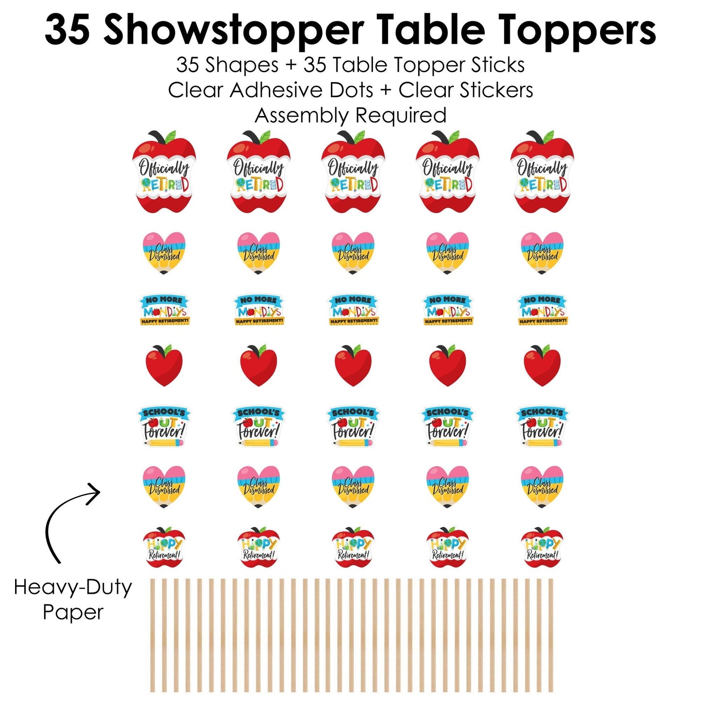 Teacher Retirement Showstopper Table Toppers - 35 Ct