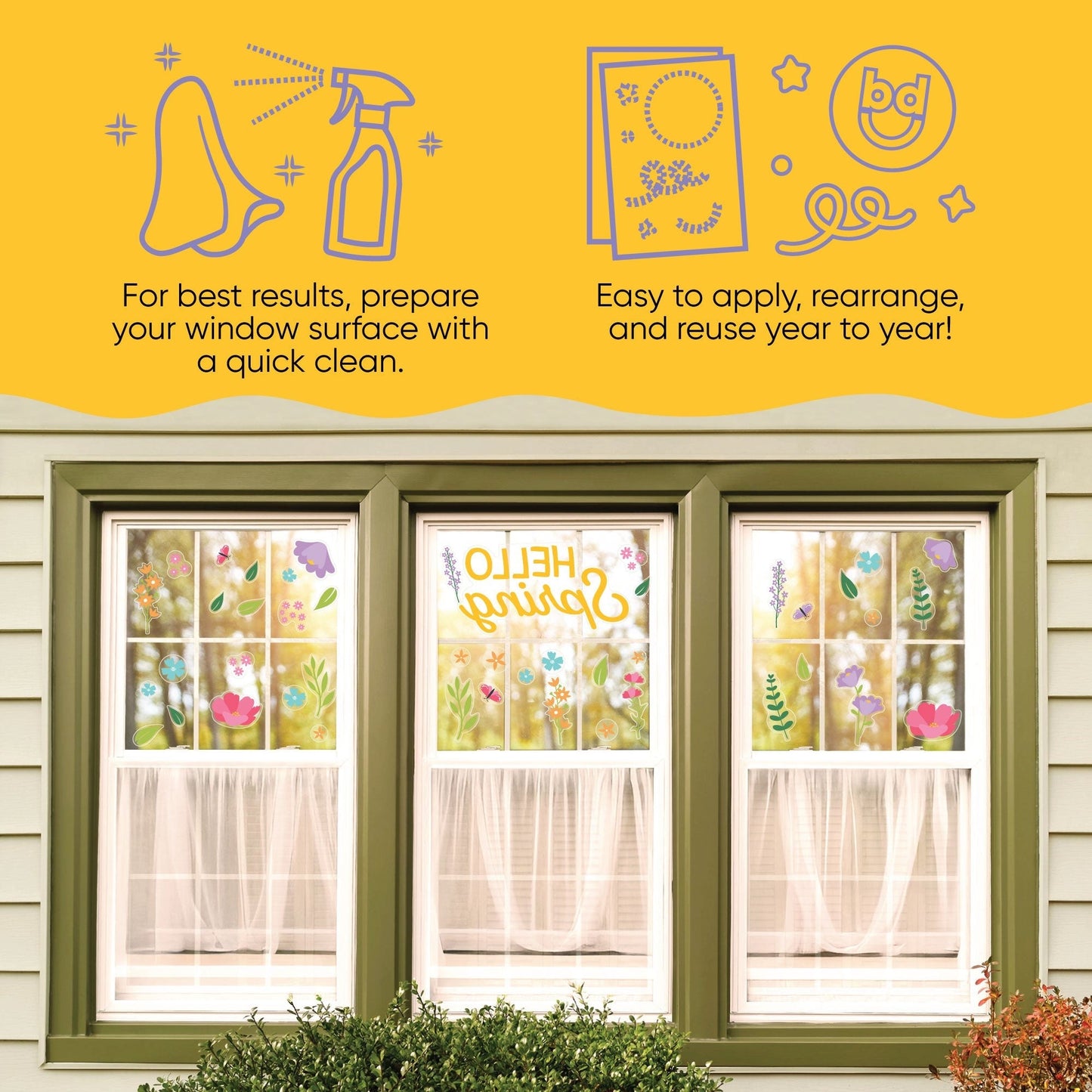 Hello Spring Window Clings