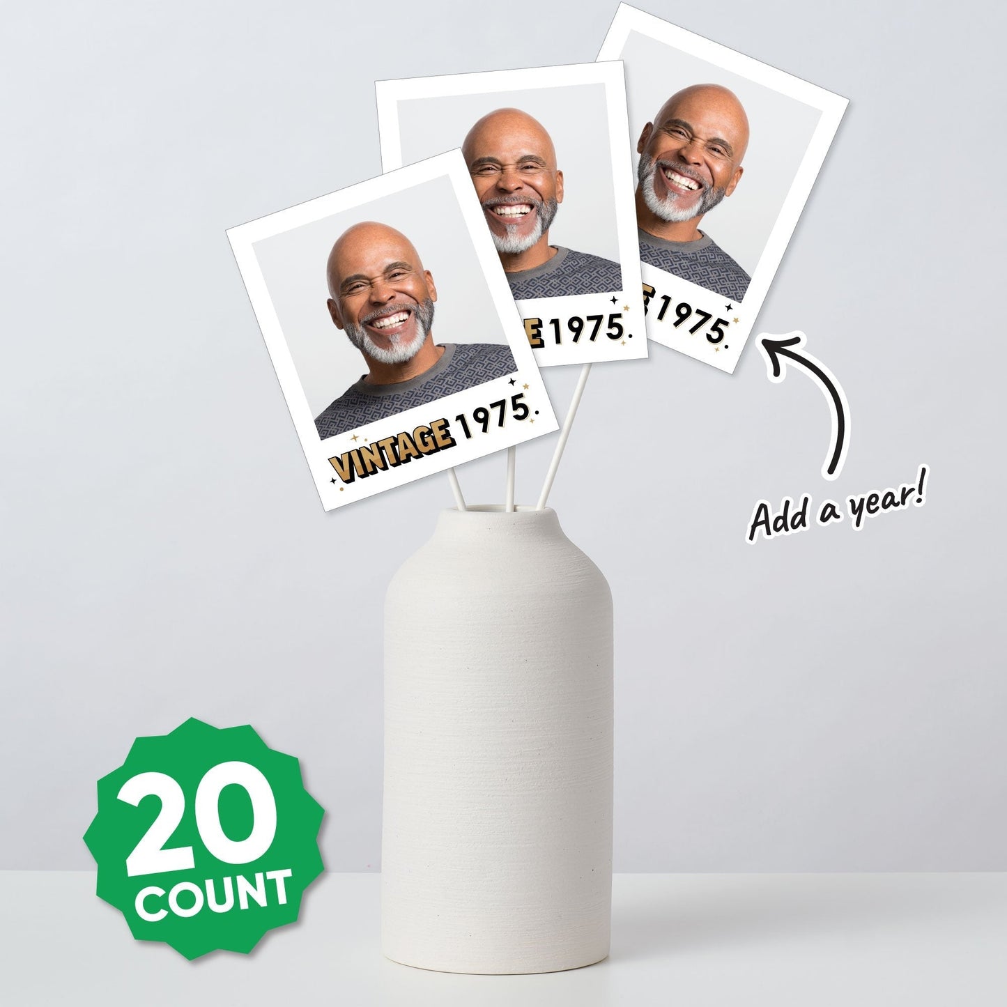 Custom Photo Vintage Birthday Essentials - 20 Ct