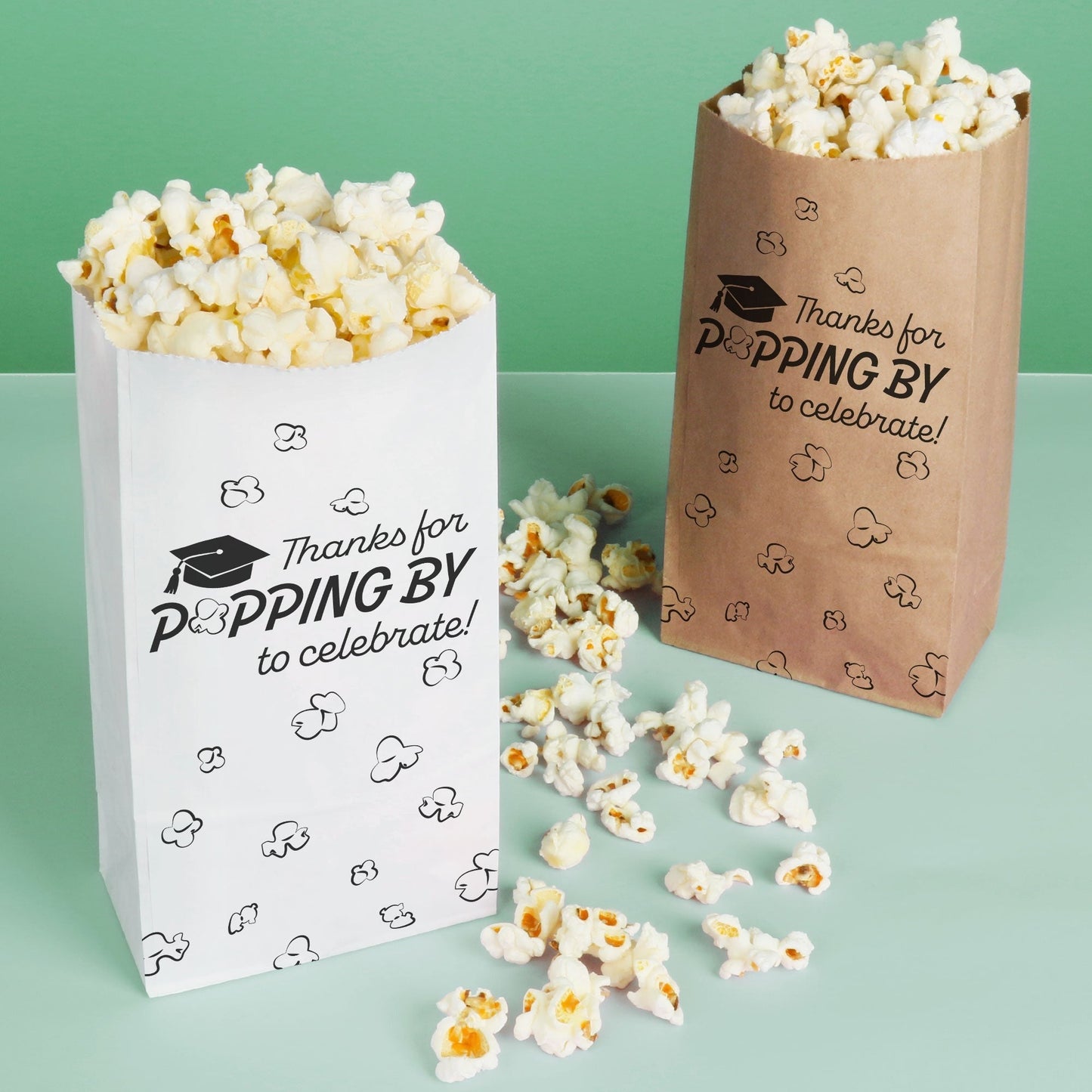Popcorn Bags - Black and Gold Grad - 25 Ct