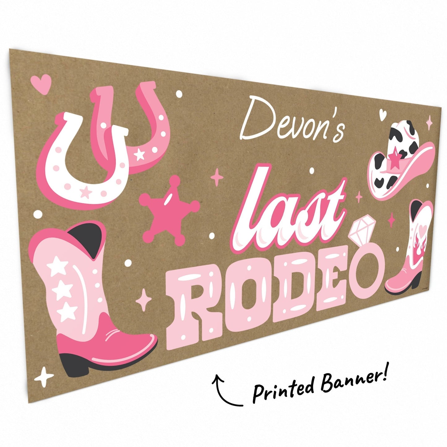 Custom Text Last Rodeo Kraft Banner