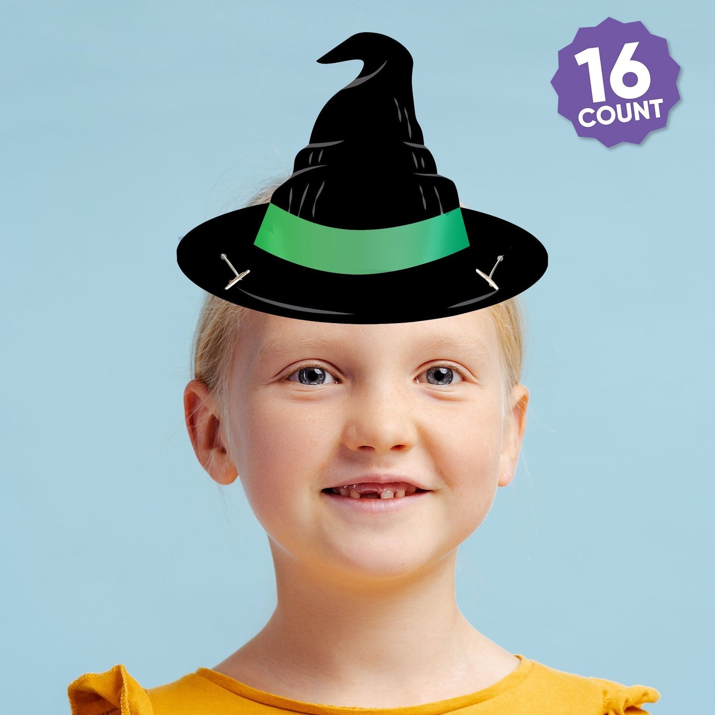 Paper Witch Hat & Crown Headbands - 16 Ct