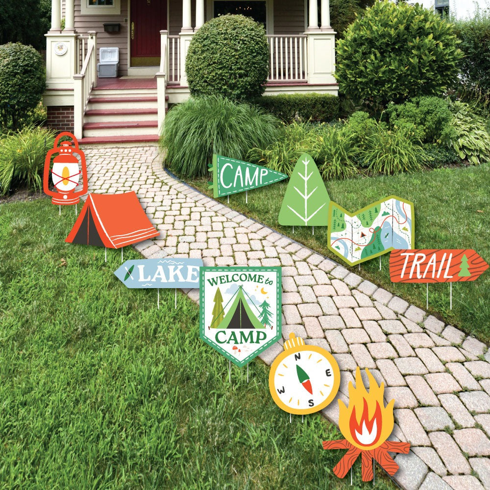 Camping Yard Signs - 10 Ct