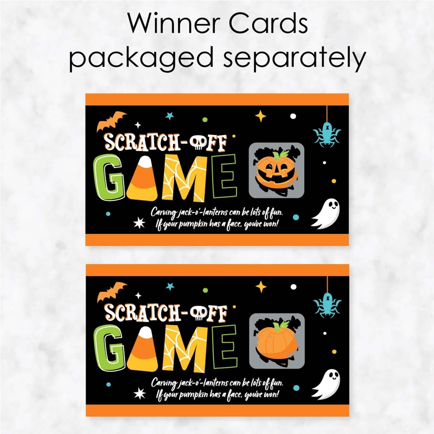 Jack-O'-Lantern Halloween - Halloween Party Game Scratch Off Cards - 22 Count