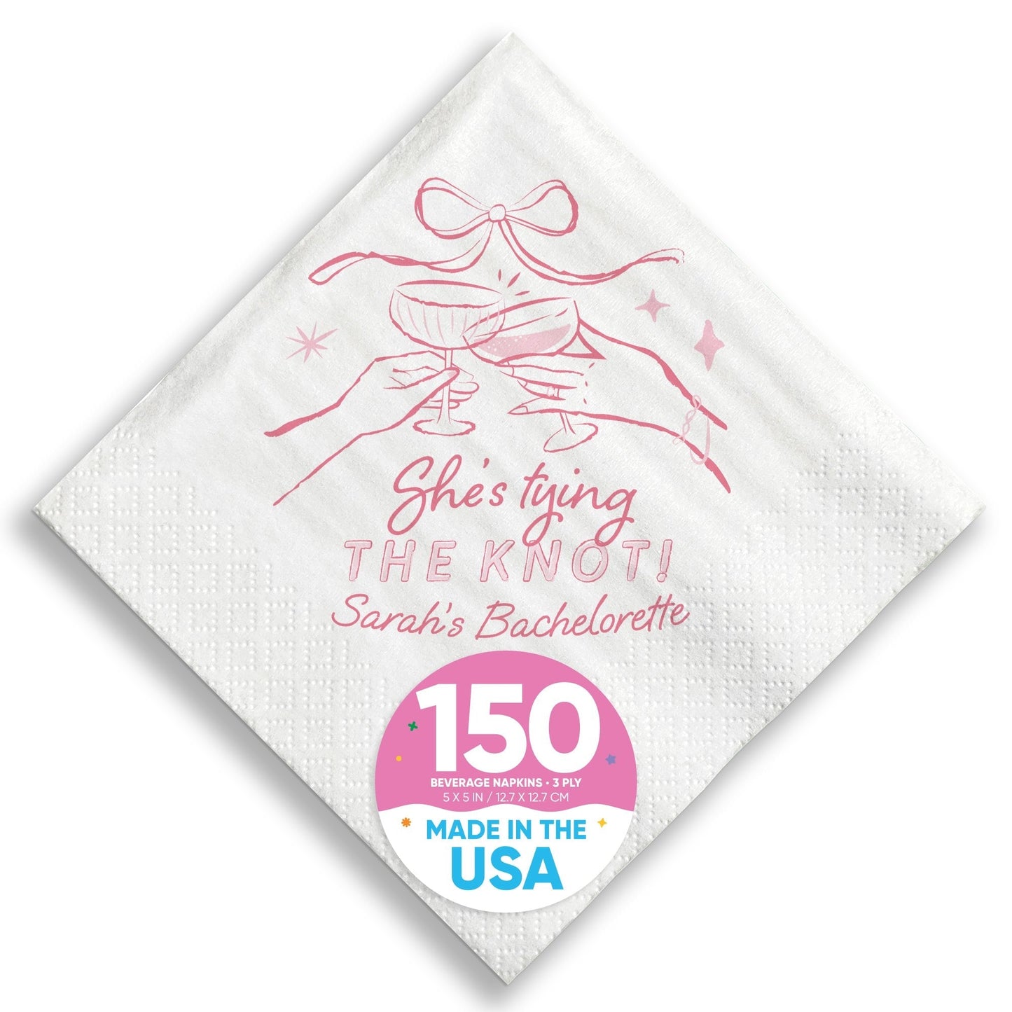 Custom Text - Tying The Knot Napkins
