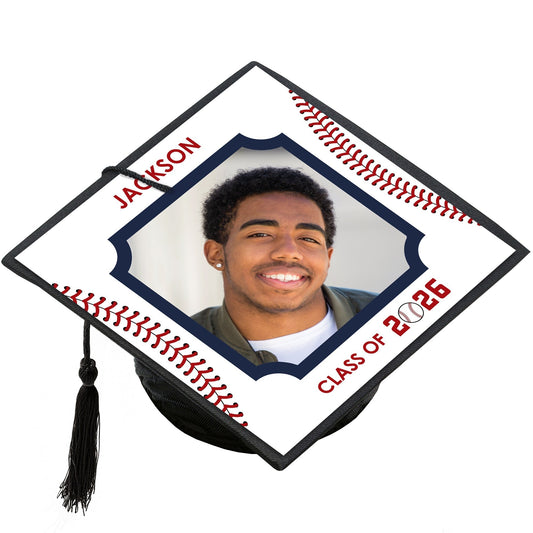 Custom Photo Baseball Grad Cap Cover