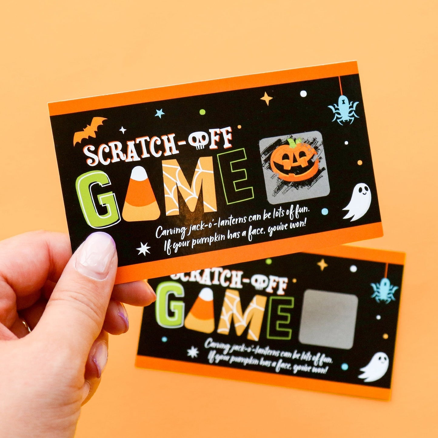 Jack-O'-Lantern Halloween - Halloween Party Game Scratch Off Cards - 22 Count