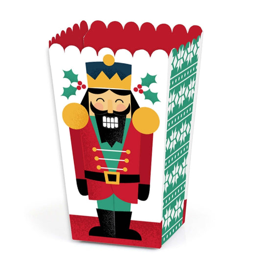 Christmas Nutcracker - Holiday Party Favor Popcorn Treat Boxes - Set of 12