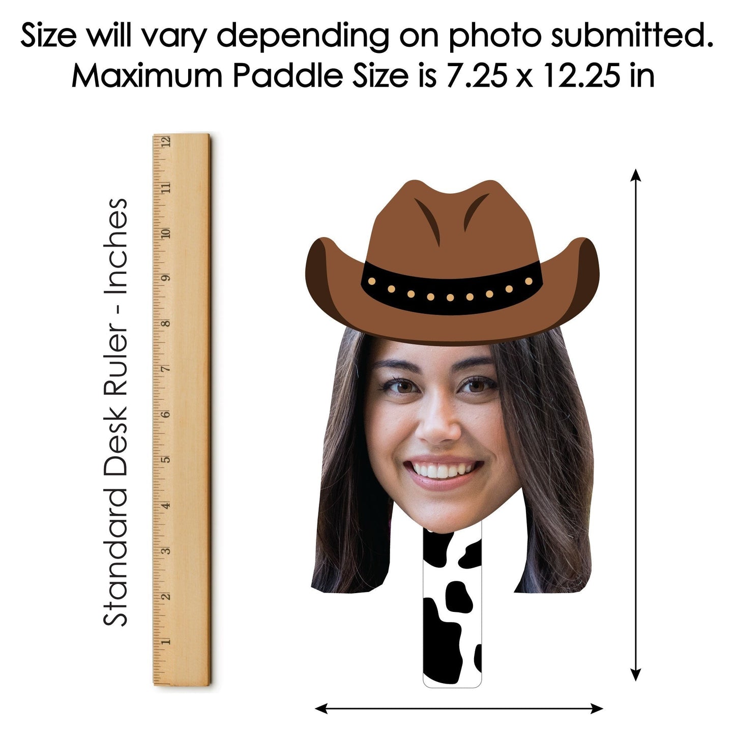 Custom Cowboy Hat Fun Face Photo Paddles