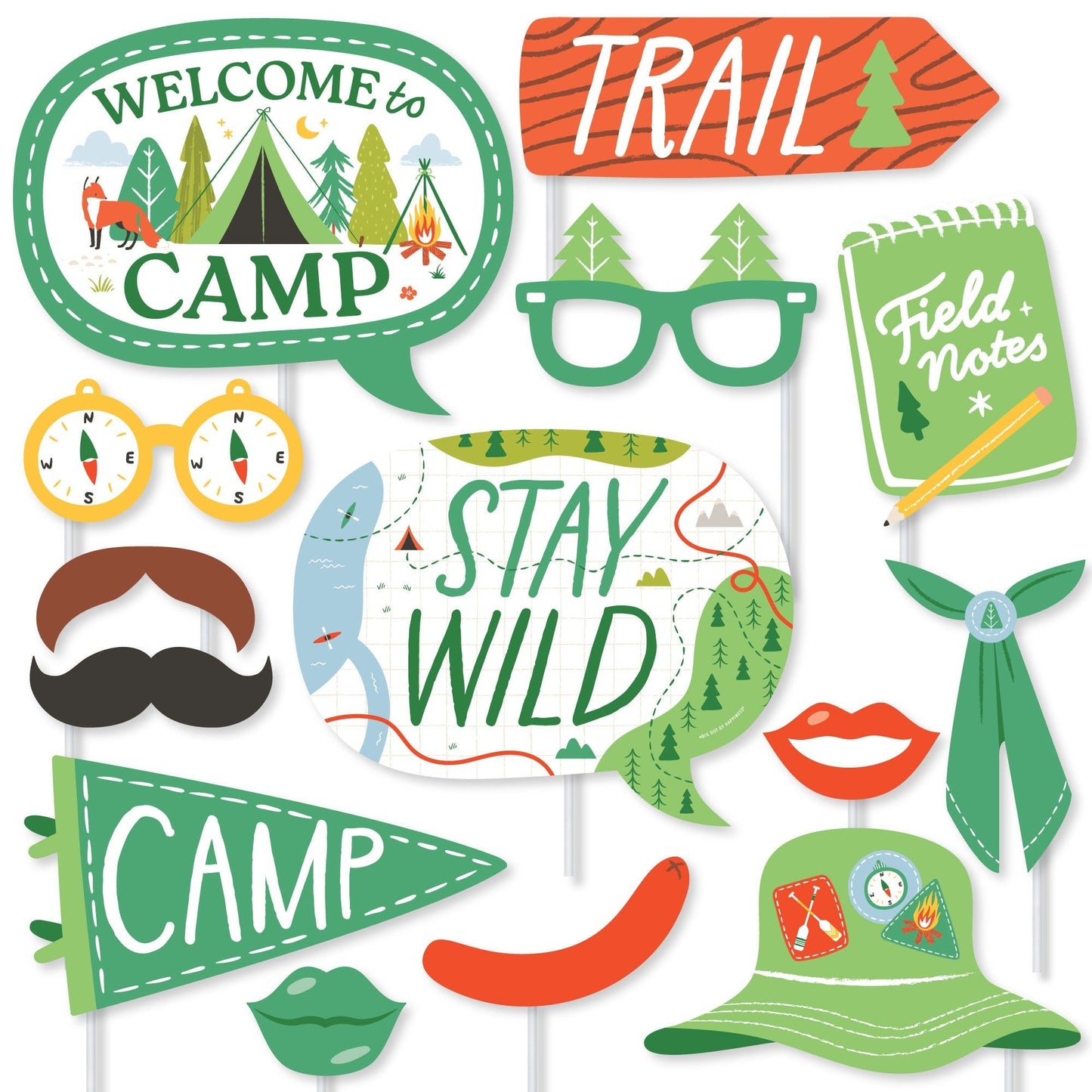 Camping Photo Props - 20 Ct