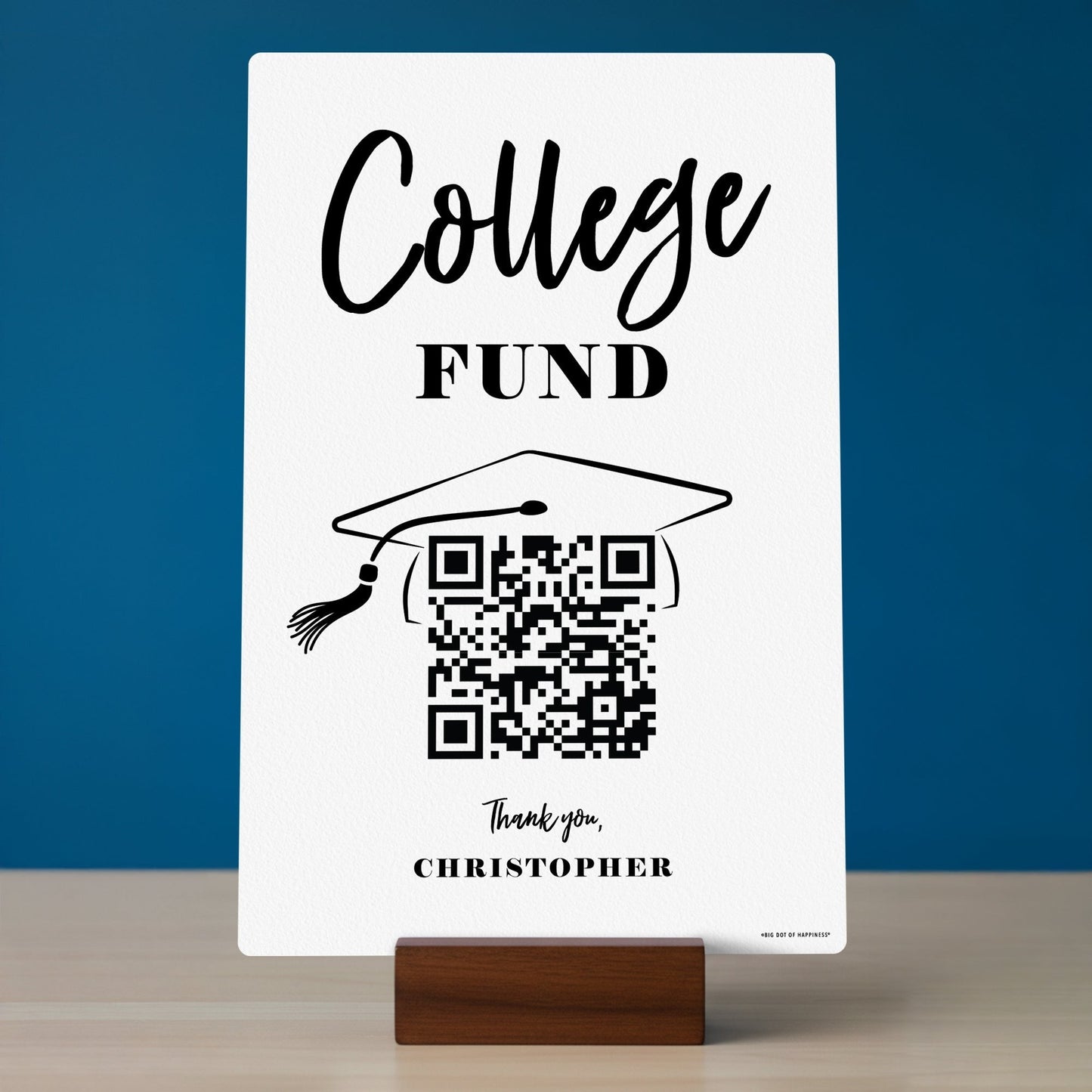 Custom College Fund QR Code Sign